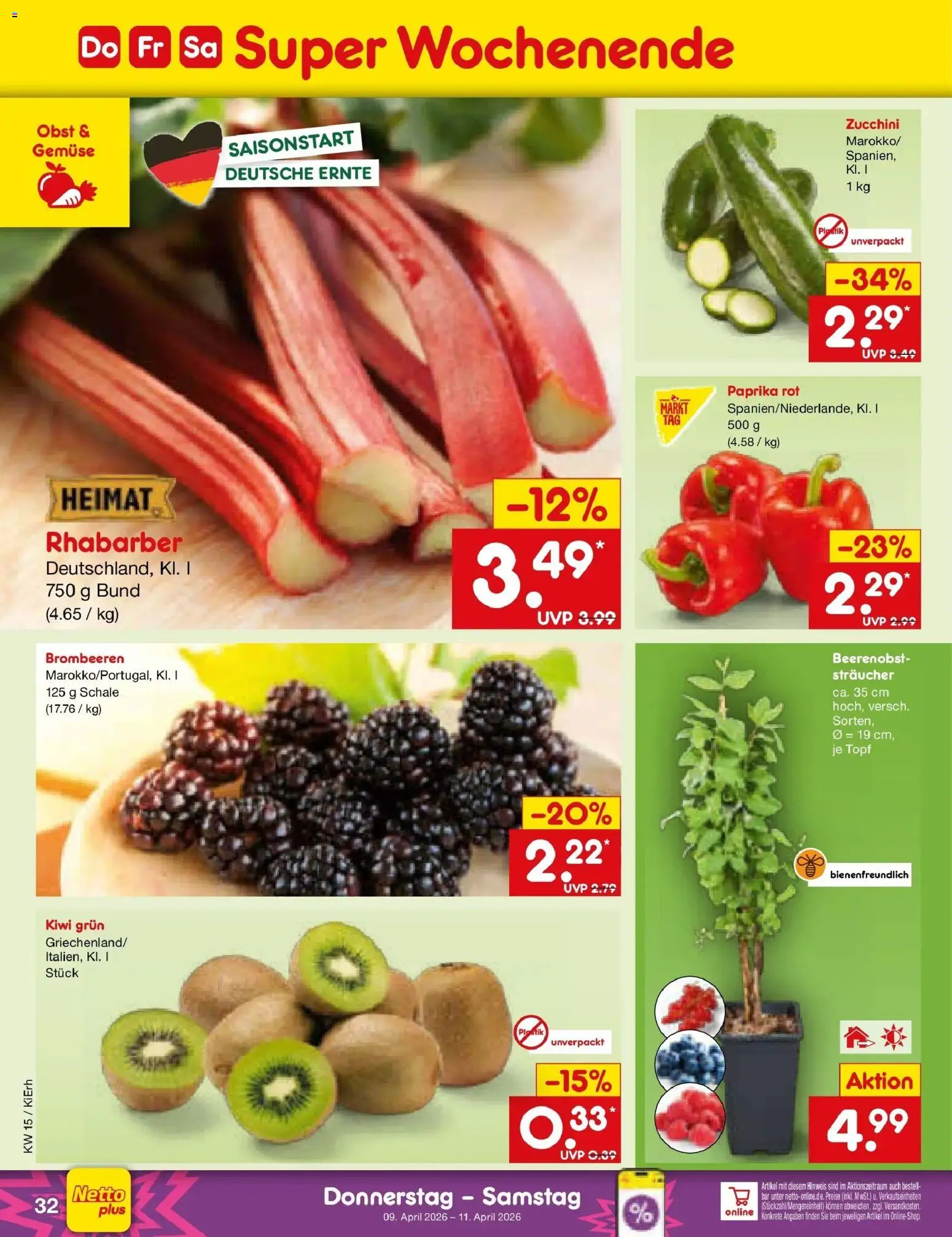 Netto Marken-Discount Prospekt München	 – gültig ab 07.04.2026 | Seite: 48 | Produkte: Gemüse, Paprika, Obst, Rhabarber