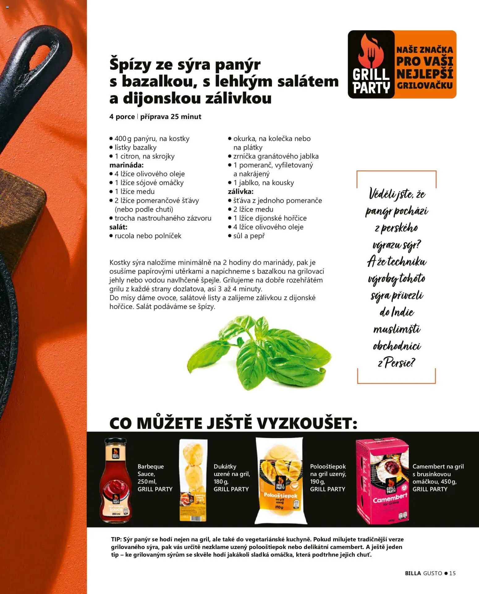 Billa leták - Gusto: Léto 2026 od 01.06.2026 | Strana: 15 | Produkty: Oleje, Hodiny, Lžíce, Marináda