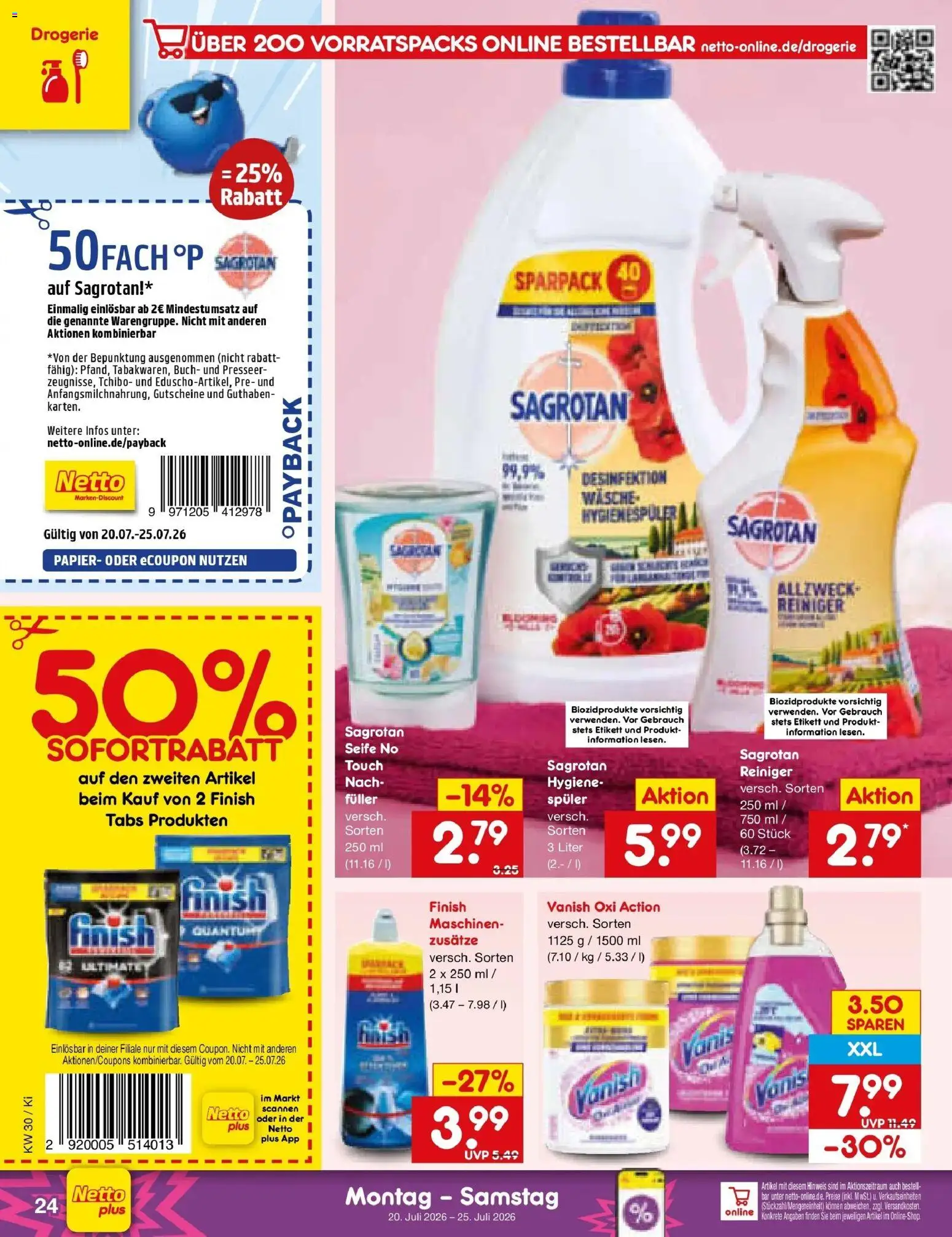 Netto Marken-Discount Prospekt Mistelbach – gültig ab 20.07.2026 | Seite: 40 | Produkte: Finish, Seife