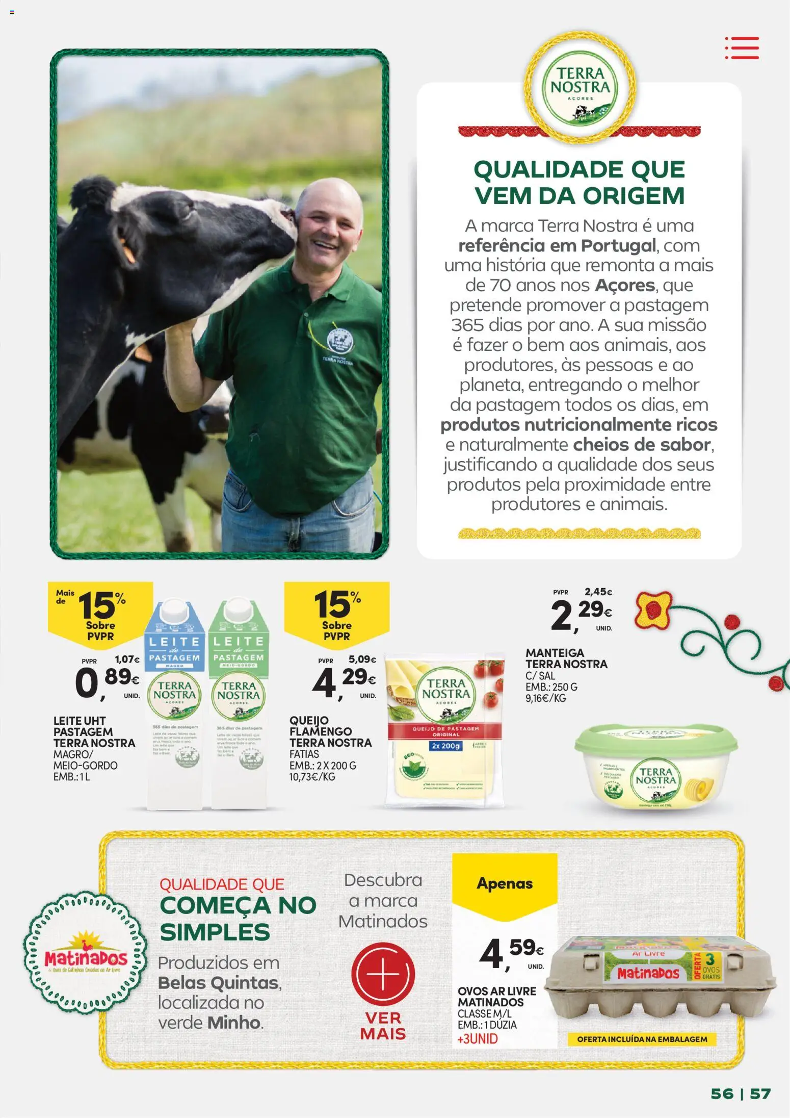 Continente - Frescura de Portugal Direto da origem │ válido de 05.05.2026 | Página: 57 | Produtos: Sal, Leite, Manteiga, Queijo