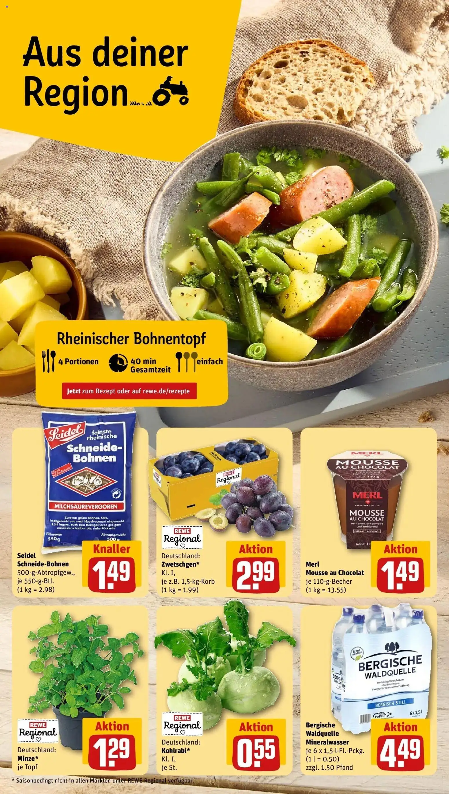 Rewe Prospekt Solingen / Ohligs – gültig ab 27.07.2026 | Seite: 4 | Produkte: Schokolade, Mineralwasser