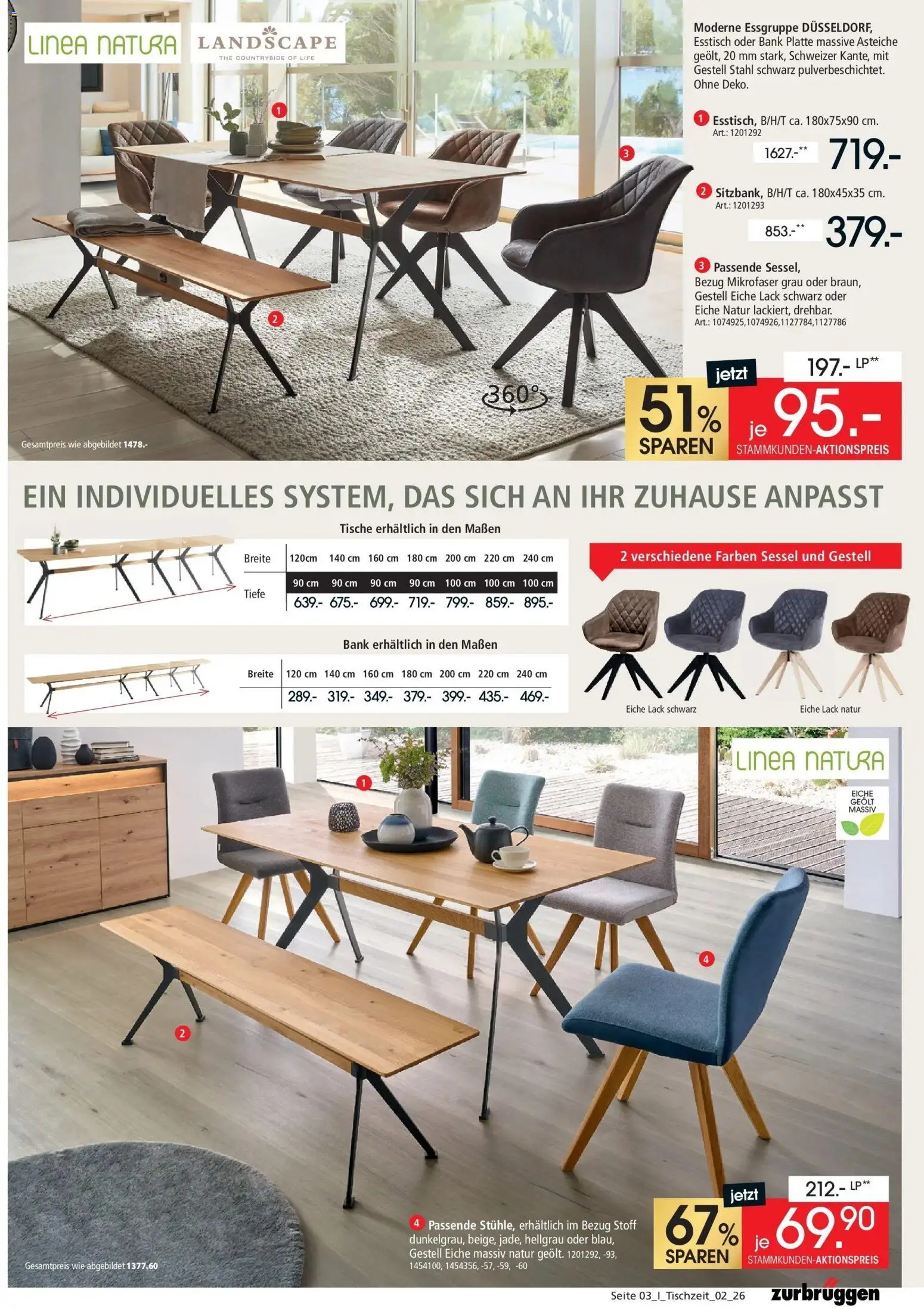 Zurbrüggen Tischzeit – gültig ab 12.06.2026 | Seite: 3 | Produkte: Esstisch, Essgruppe, Sessel