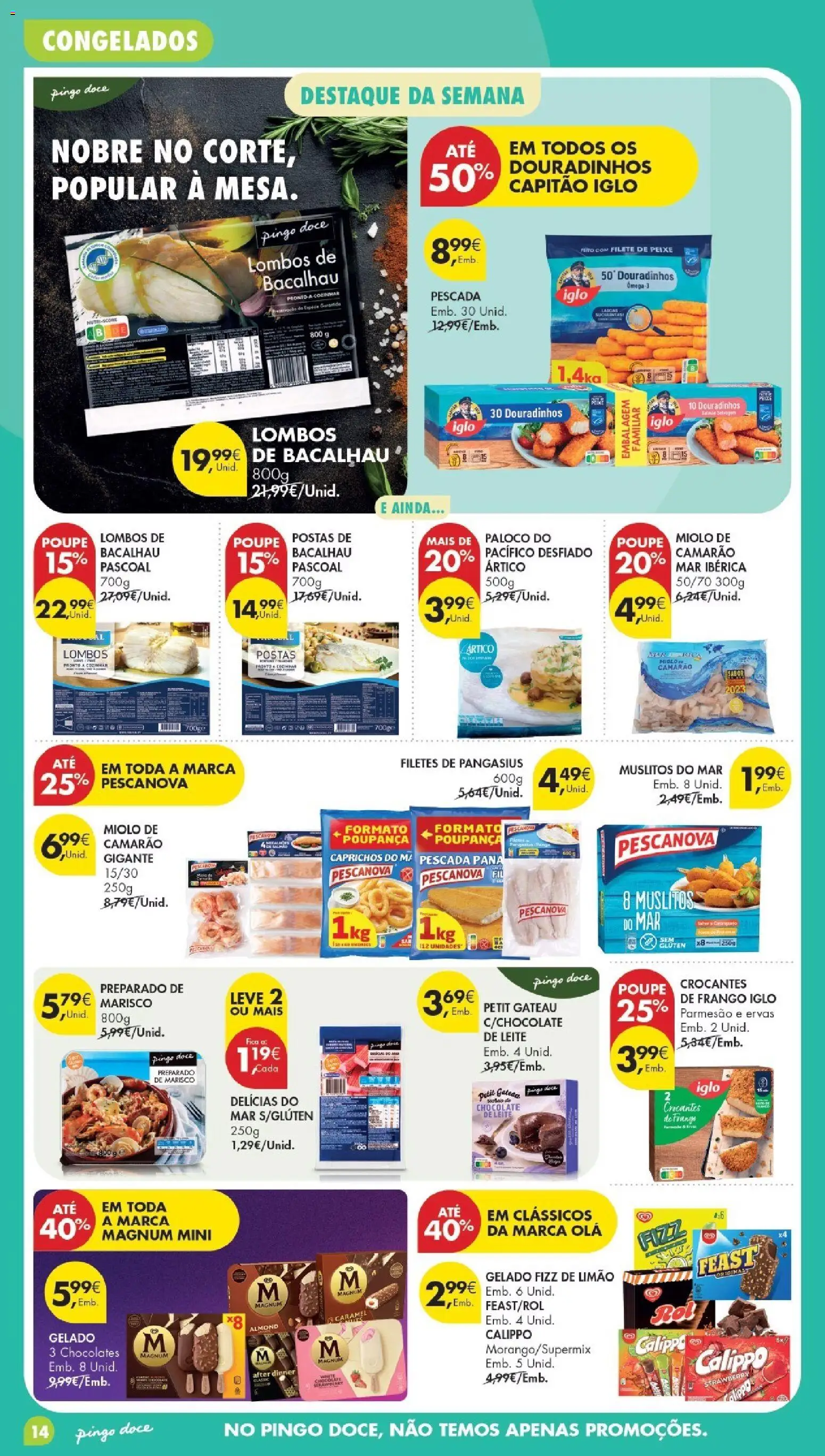 Pingo Doce Poupe Esta Semana Madeira │ válido de 28/07/2026 | Página: 14 | Produtos: Frango, Capitão iglo, Chocolate, Petit Gateau