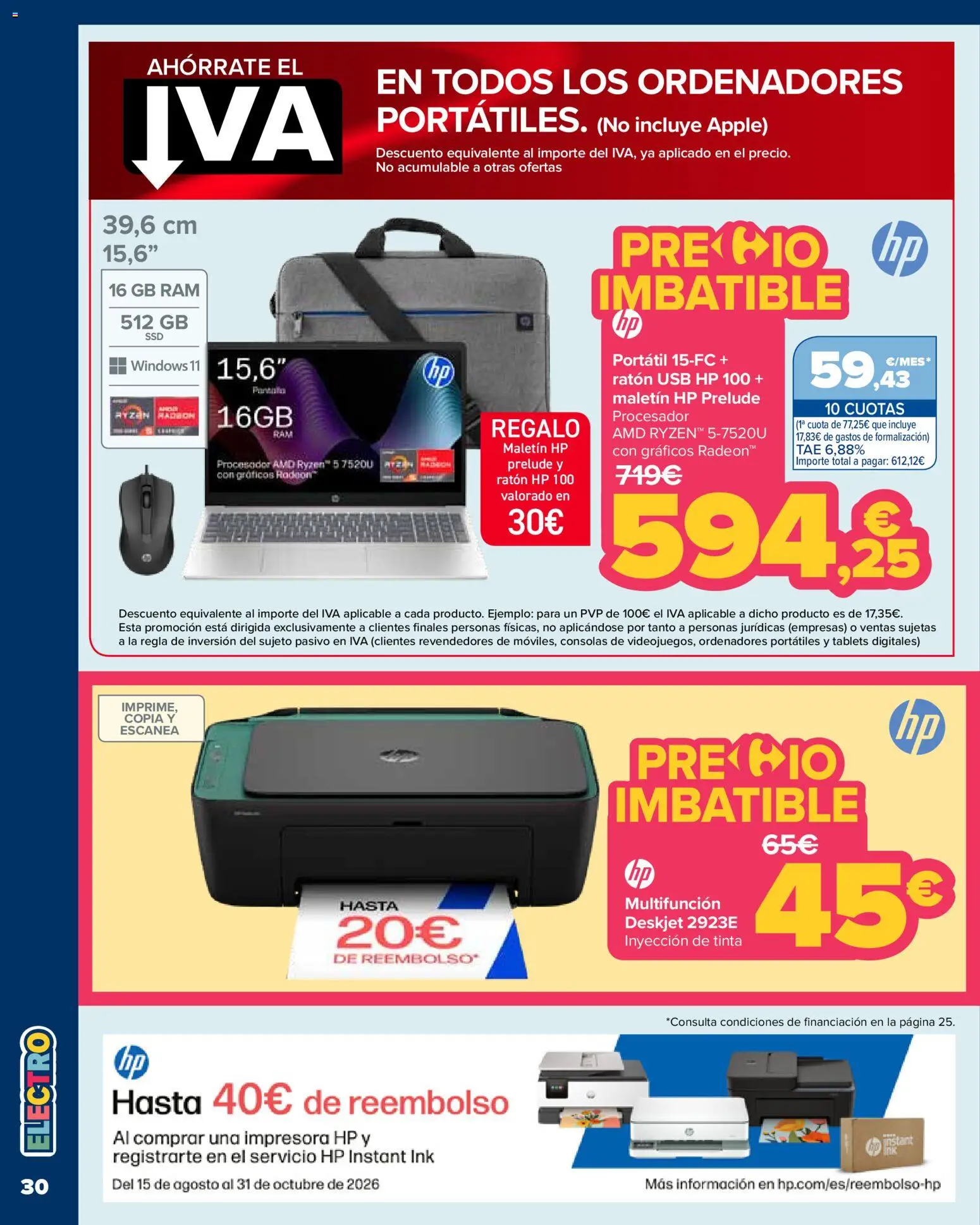 Carrefour Vuelta al cole │ válido desde el 18/08/2026 | Página: 30 | Productos: Portátil, Apple, Impresora, USB