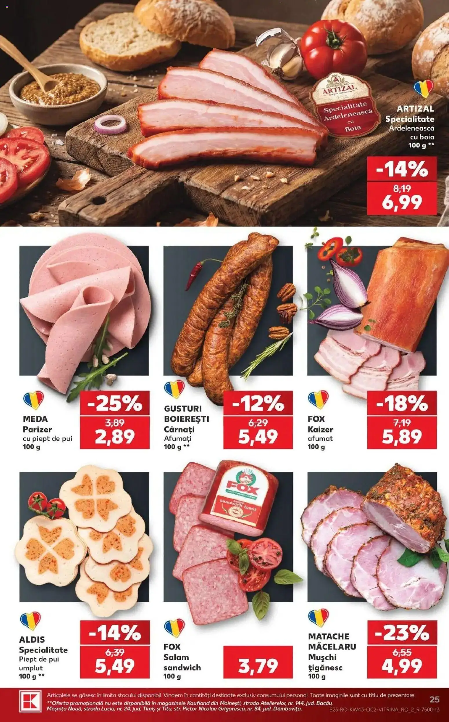 Kaufland Viseu de Sus 21.10.2026 - Revista si Oferta | Pagină: 25 | Produse: Pui, Mușchi, Parizer, Cârnați