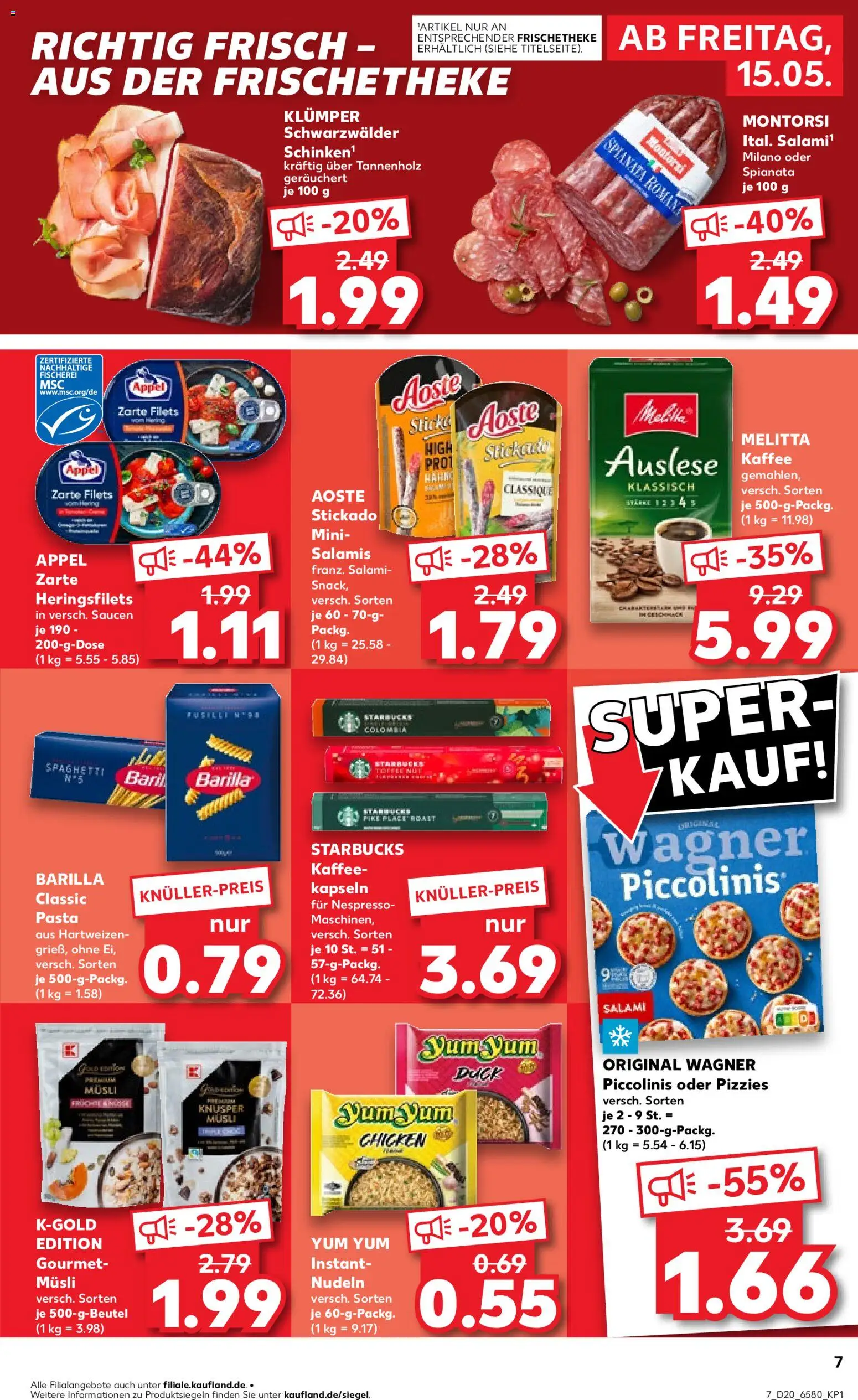 Kaufland Prospekt Kiel	 – gültig ab 15.05.2026 | Seite: 7 | Produkte: Kaffee, Piccolinis, Pasta, Salami