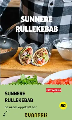 Forhåndsvisning av Bunnpris En hjemmelaget sunnere rullekebab gyldig fra 25/08/2026
