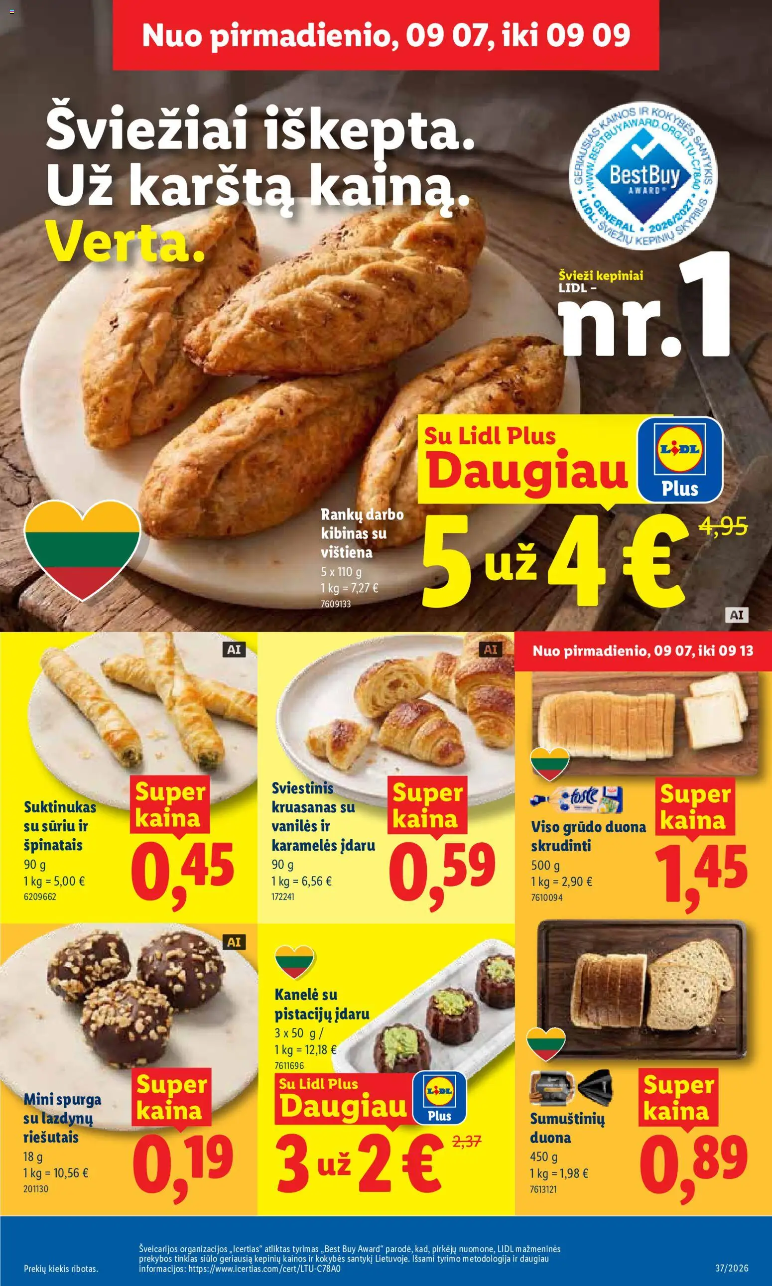 LIDL akcijos nuo 2026.09.07 | Puslapis: 4 | Prekių: Spurga, Duona, Vištiena