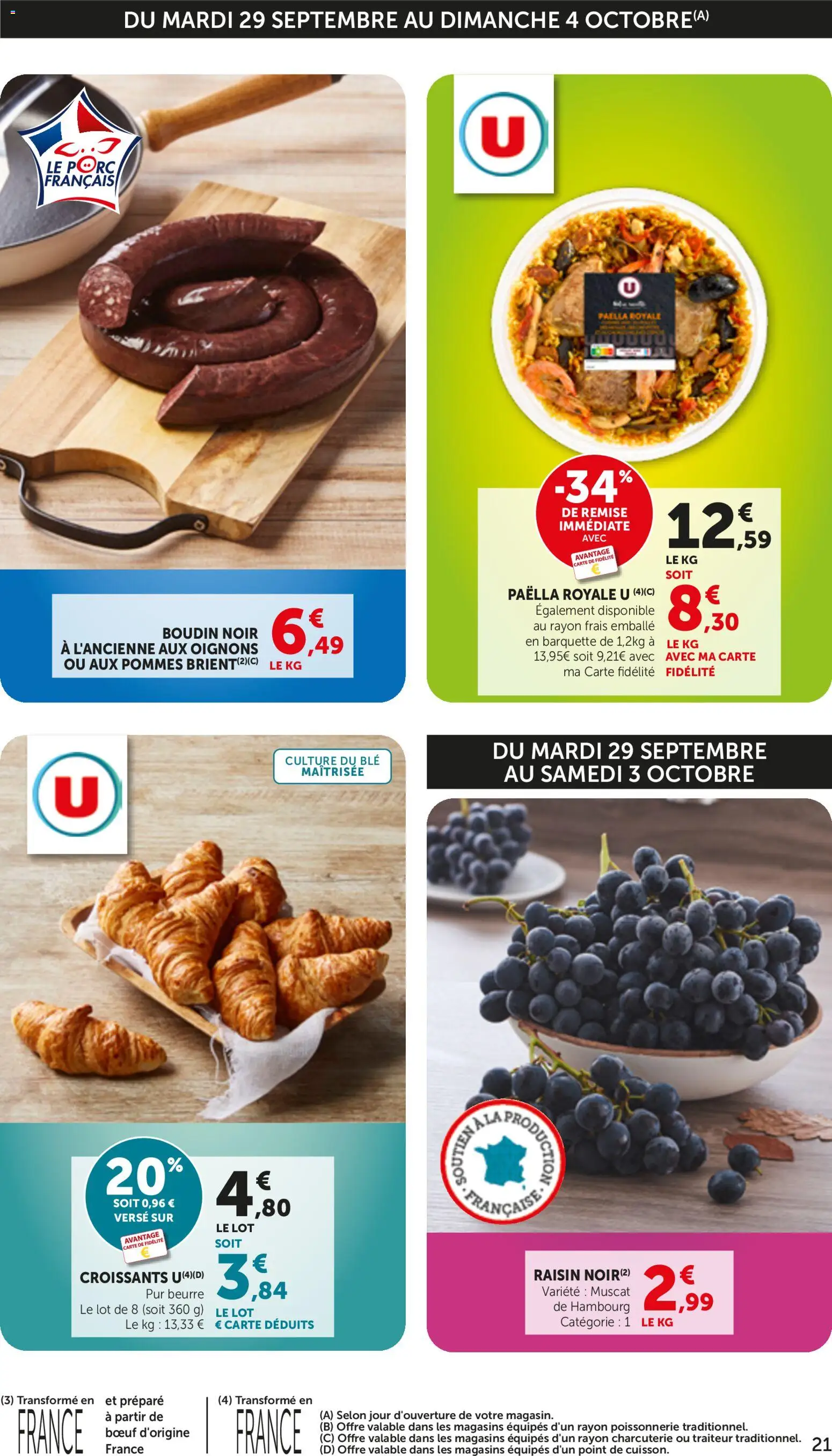 {H1} | Page: 21 | Produits: Charcuterie, Boudin, Paëlla royale, Beurre