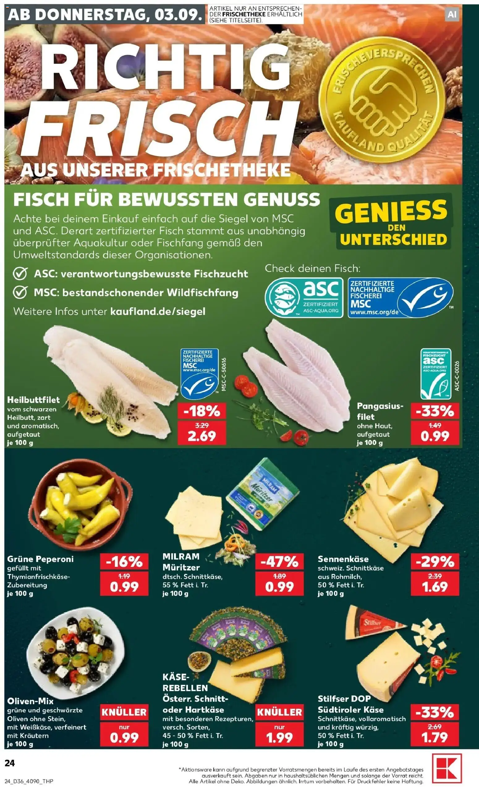 Kaufland Prospekt Ansbach – gültig ab 31.08.2026 | Seite: 33 | Produkte: Käse, Fisch, Milram