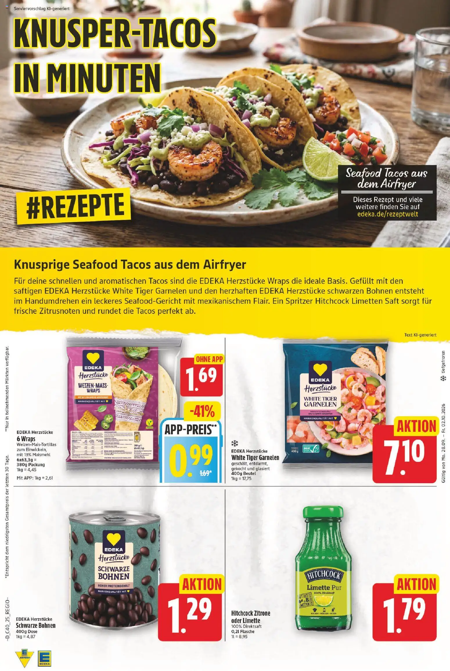E center Prospekt – gültig ab 28.09.2026 | Seite: 25 | Produkte: Limetten, Garnelen, Saft, Tiger garnelen