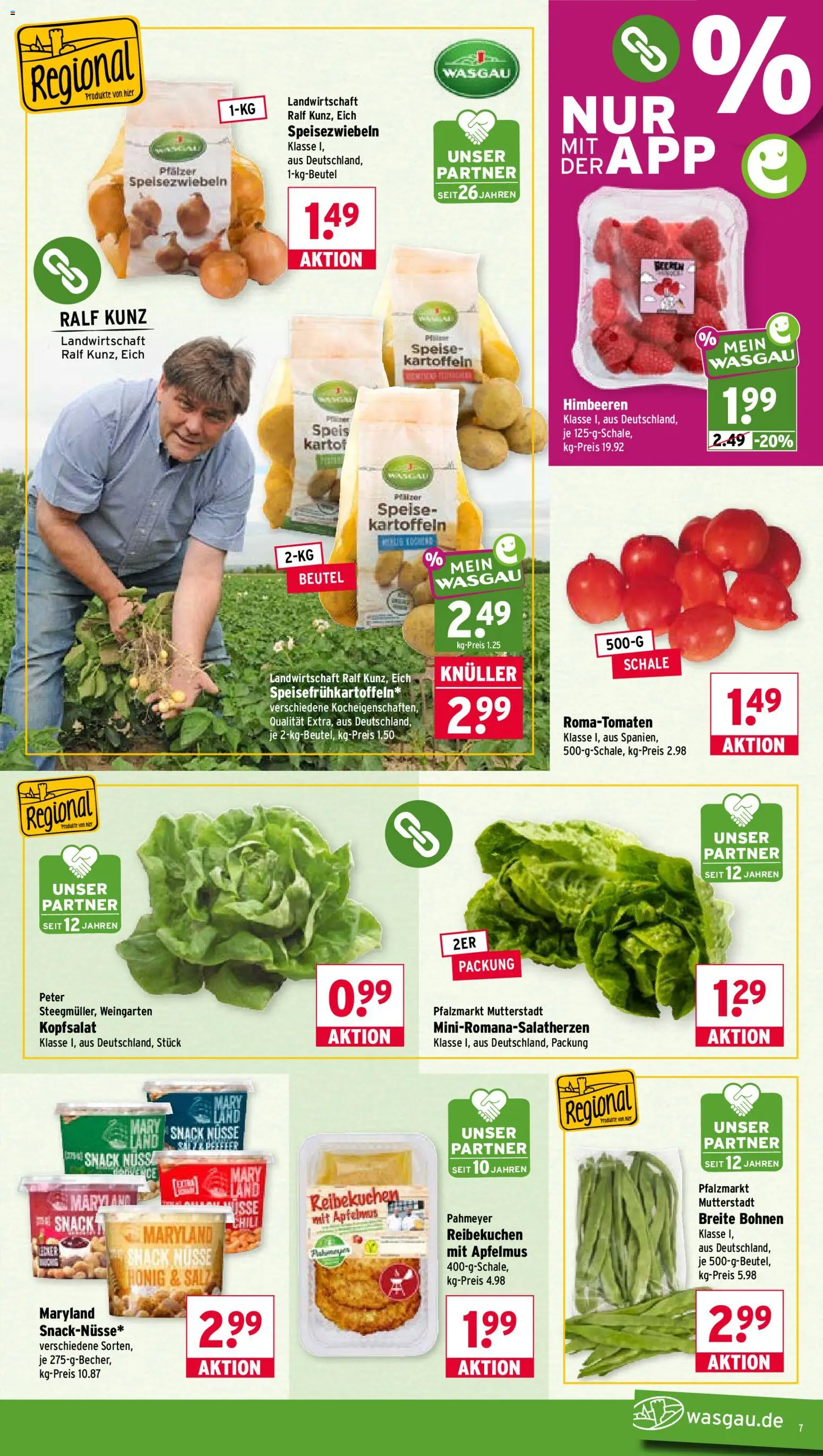 Wasgau Prospekt – gültig ab 20.07.2026 | Seite: 7 | Produkte: Kartoffeln, Salz, Chili, Nüsse