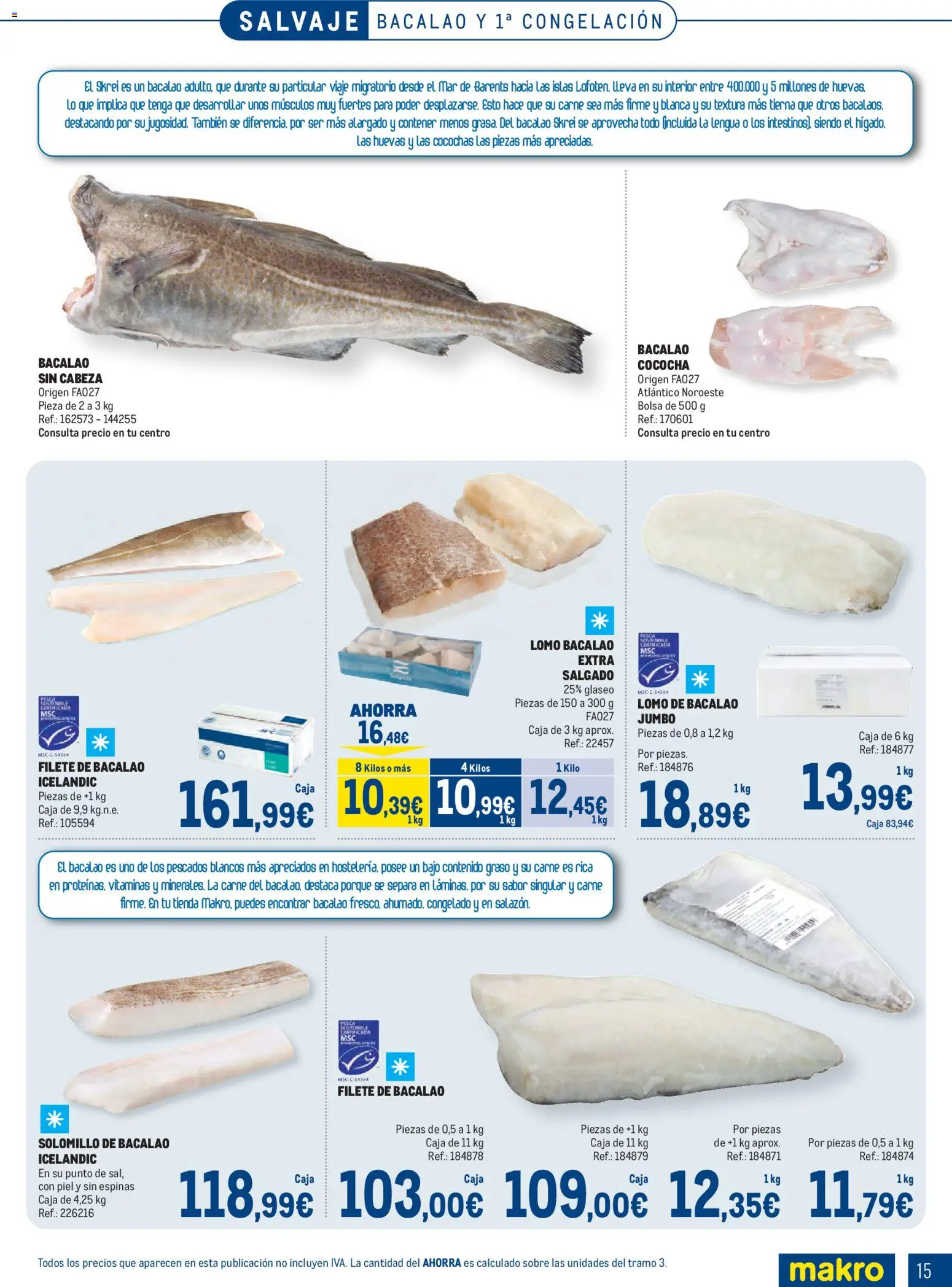 Makro Pescados │ válido desde el 06/07/2026 | Página: 15 | Productos: Bolsa, Filete, Caja