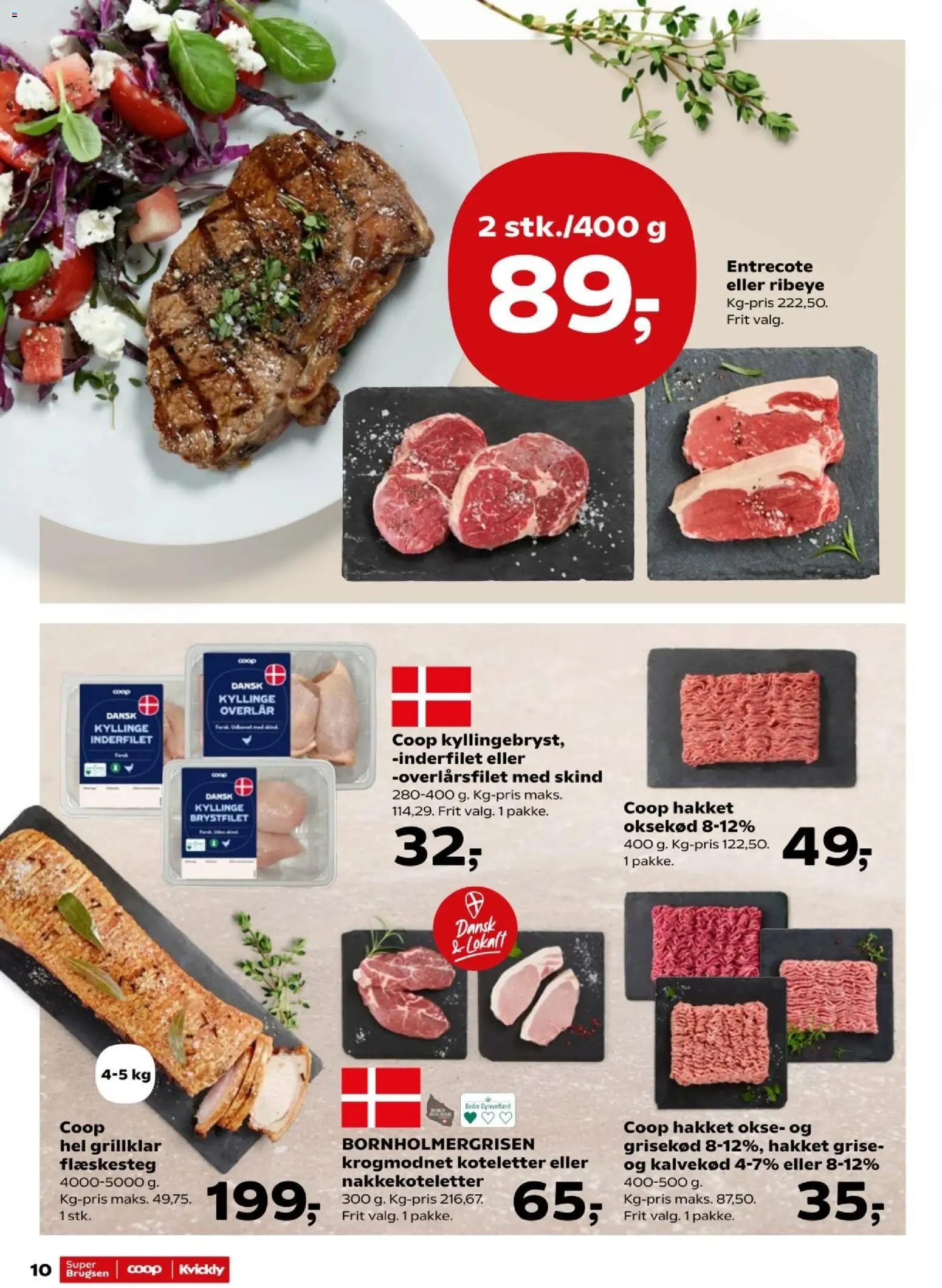 Kvickly tilbudsavis – gyldig fra 12.06.2026 | Side: 12 | Produkter: Koteletter, Oksekød, Entrecote, Flæskesteg