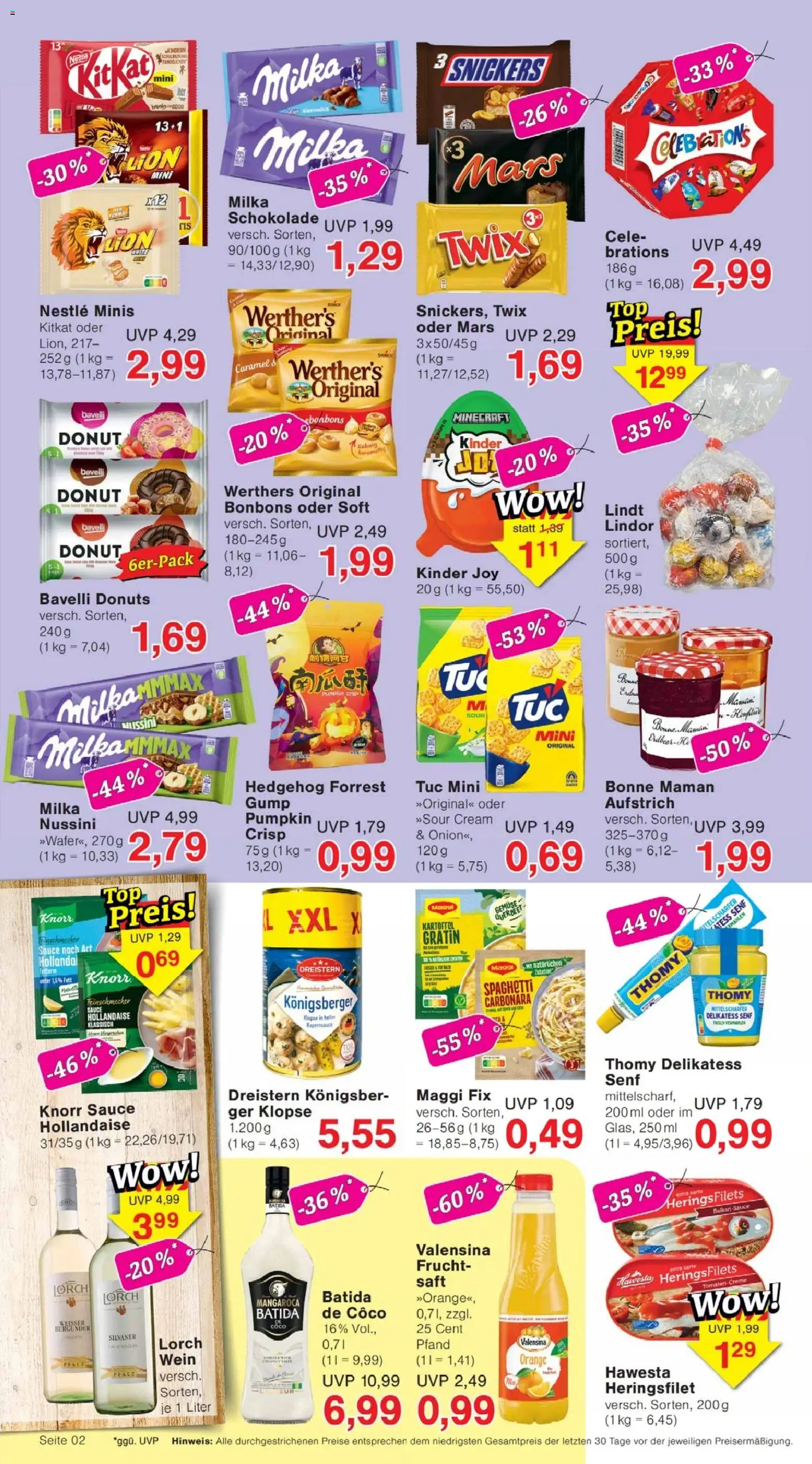 Jawoll Prospekt – gültig ab 27.04.2026 | Seite: 2 | Produkte: Knorr, Milka, Snickers, Wein