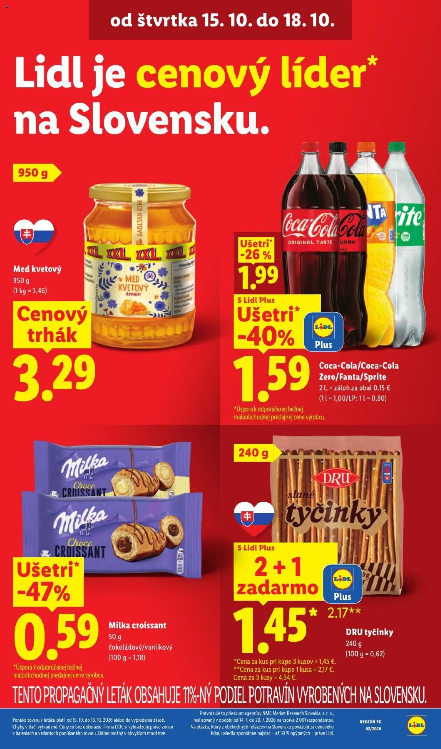 Nové Lidl akcie – leták je platný od 12.10.2026 | Strana: 85 | Produkty: Croissant, Milka, Med, Cola