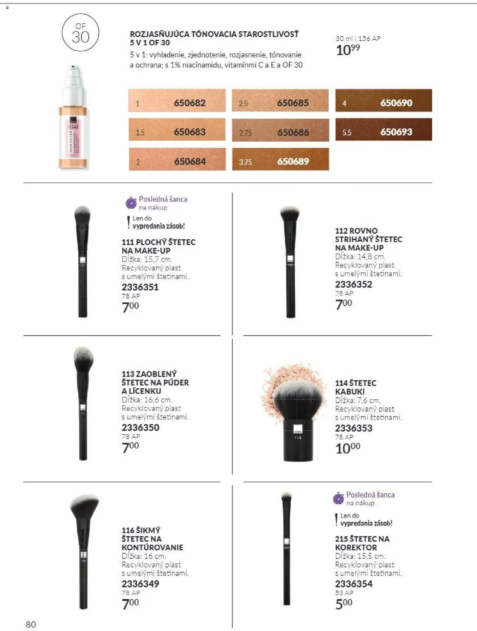 Nové Avon akcie – leták je platný od 01.11.2026 | Strana: 80 | Produkty: Korektor, Púder, Štetec