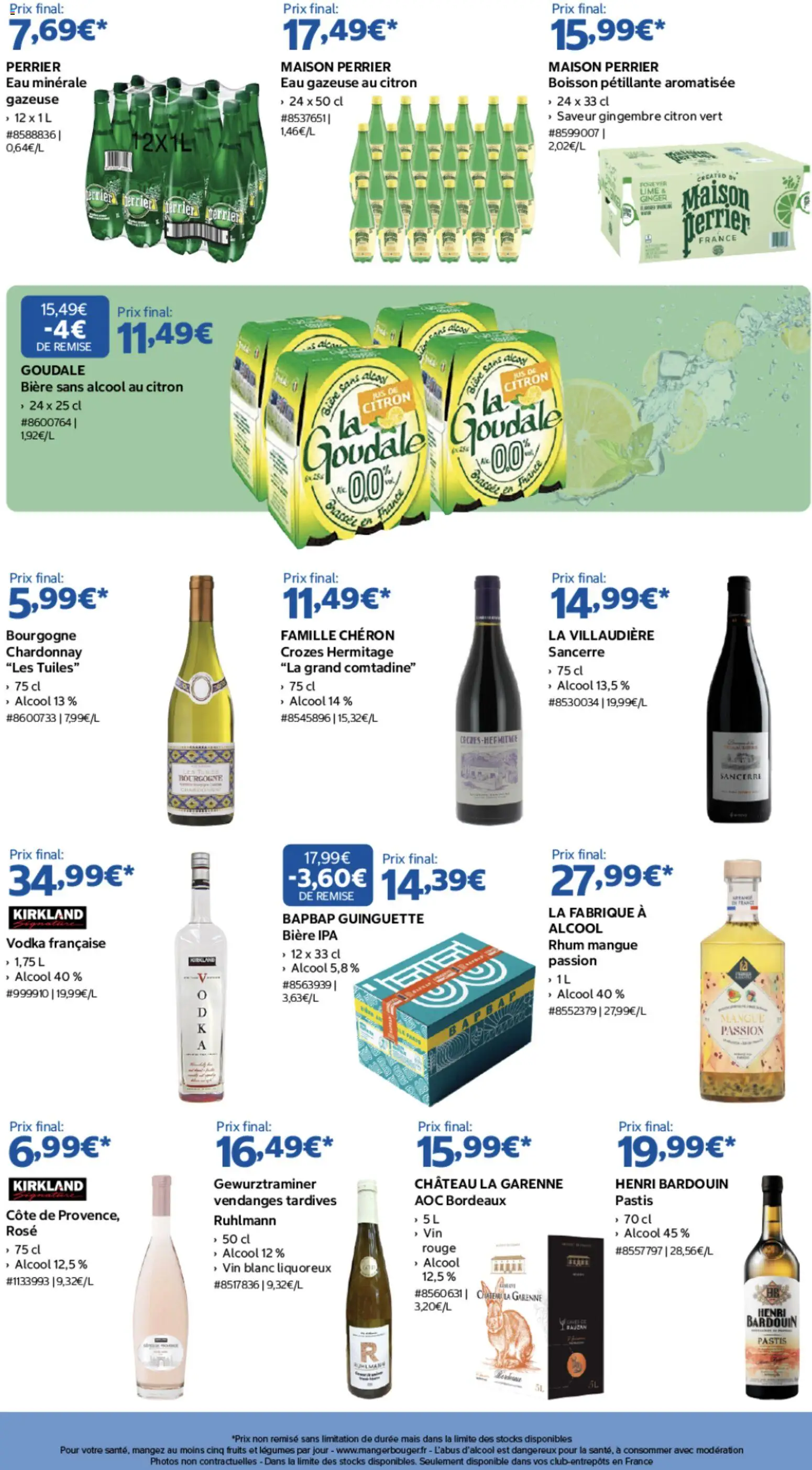 {H1} | Page: 7 | Produits: Fruits, Jus de citron, Vin, Bière sans alcool