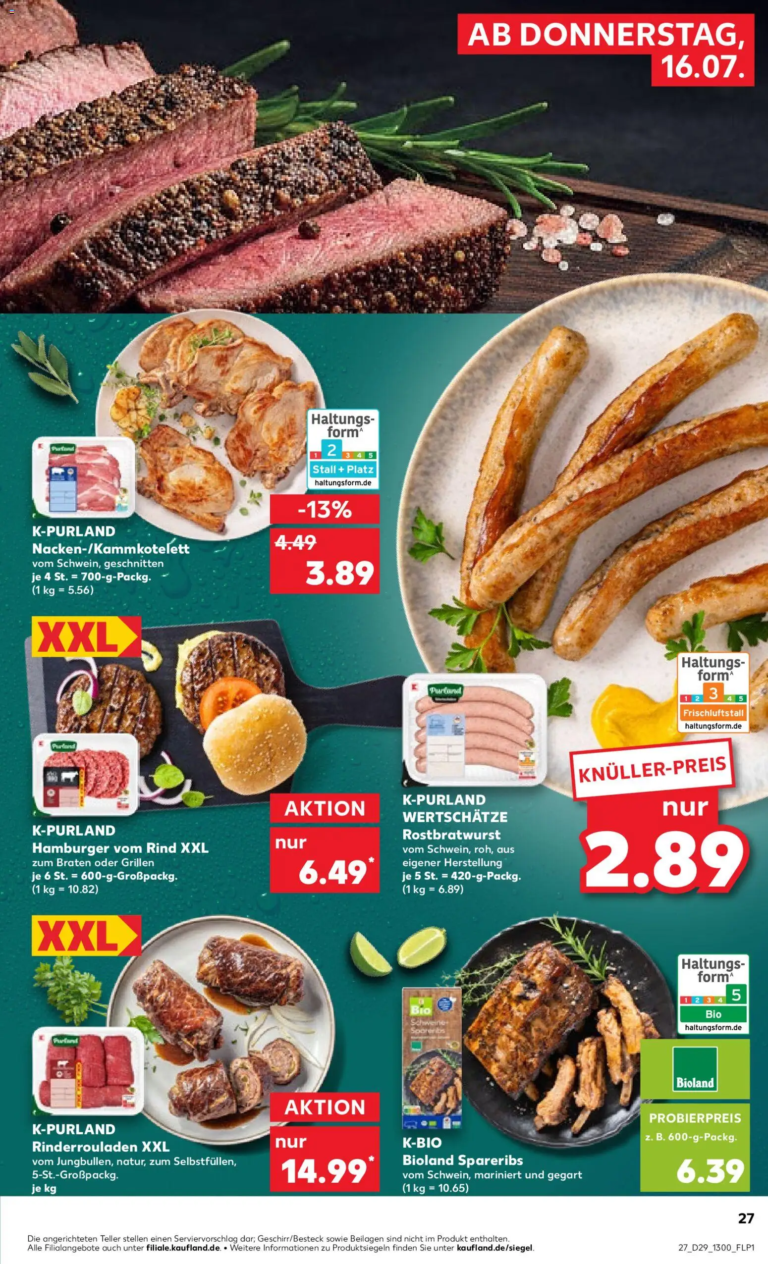 Kaufland Prospekt Bremen – gültig ab 16.07.2026 | Seite: 27 | Produkte: Rinderrouladen