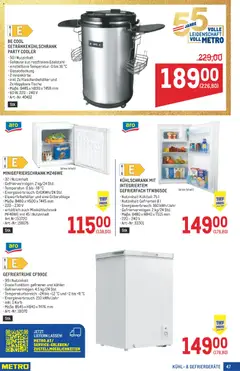 Metro angebote Profi ab 20.08.2026 gültig | Seite: 47 | Produkte: Kühlschrank, Korb