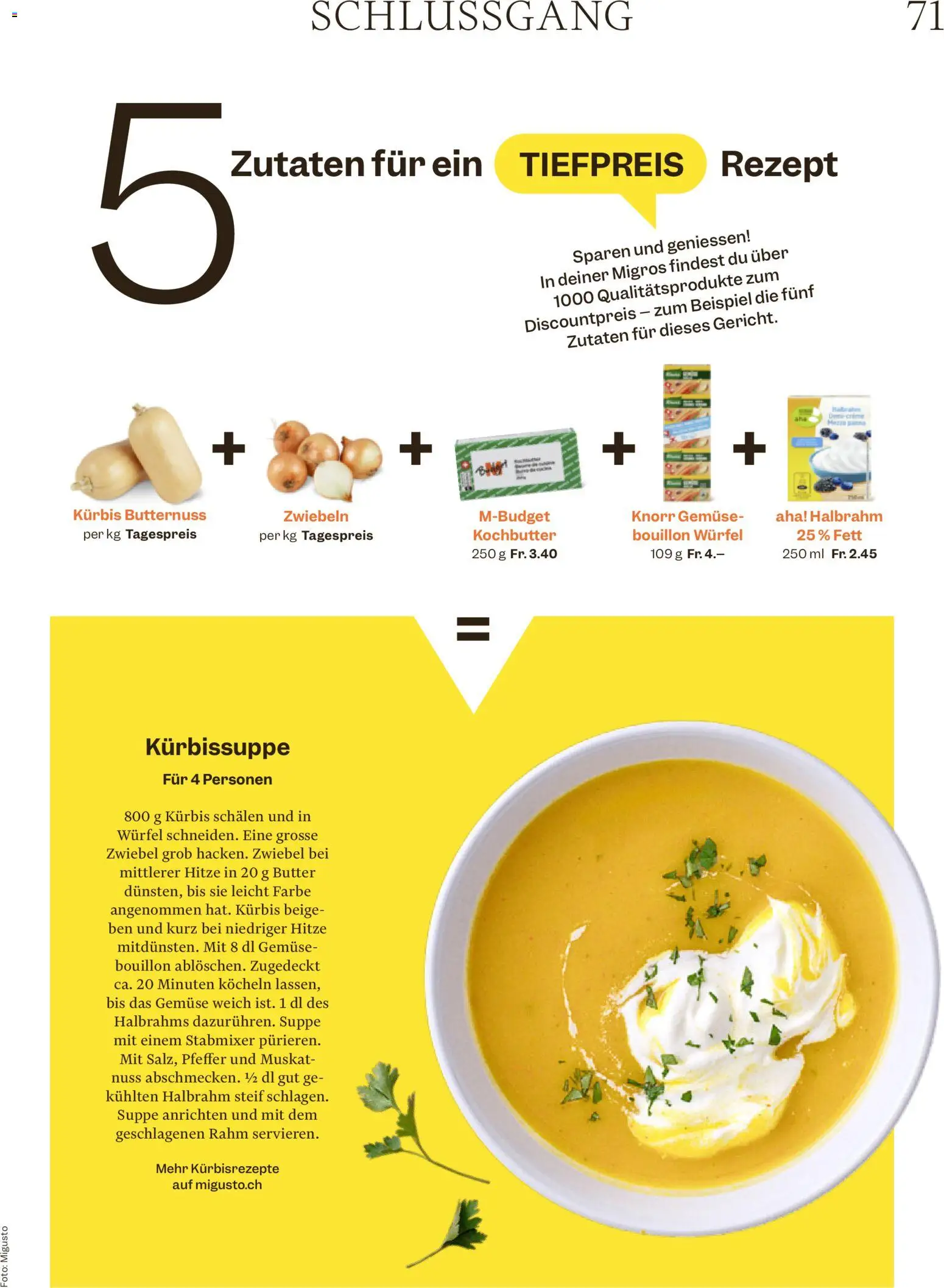 Migros aktionen Magazin – gültig ab 16.09.2026 | Seite: 71 | Produkte: Kürbis, Zwiebeln, Stabmixer, Zwiebel