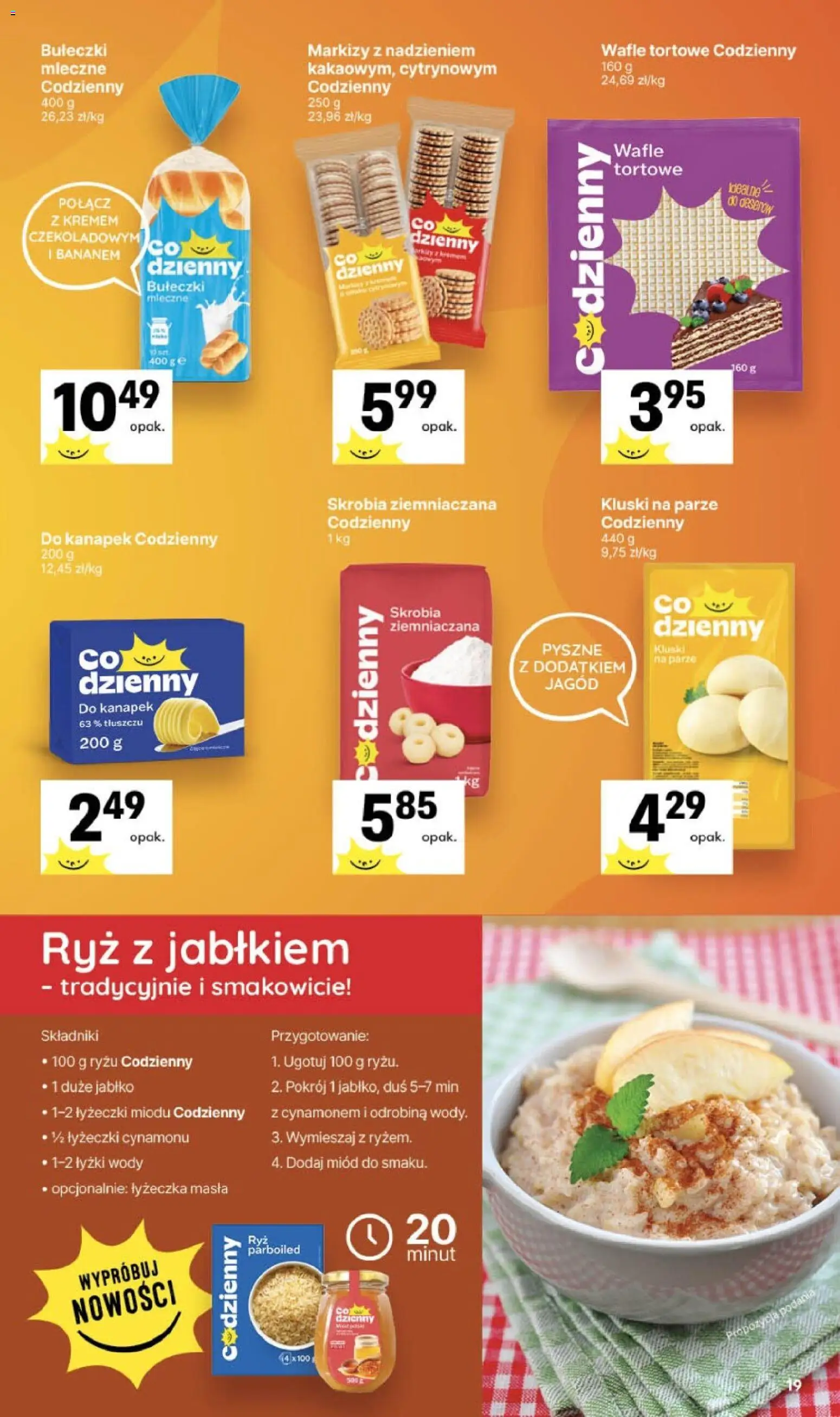 Delikatesy Centrum gazetka od 08.10.2026 | Strona: 19 | Produkty: Wafle, Wafle tortowe, Kluski na parze, Kluski