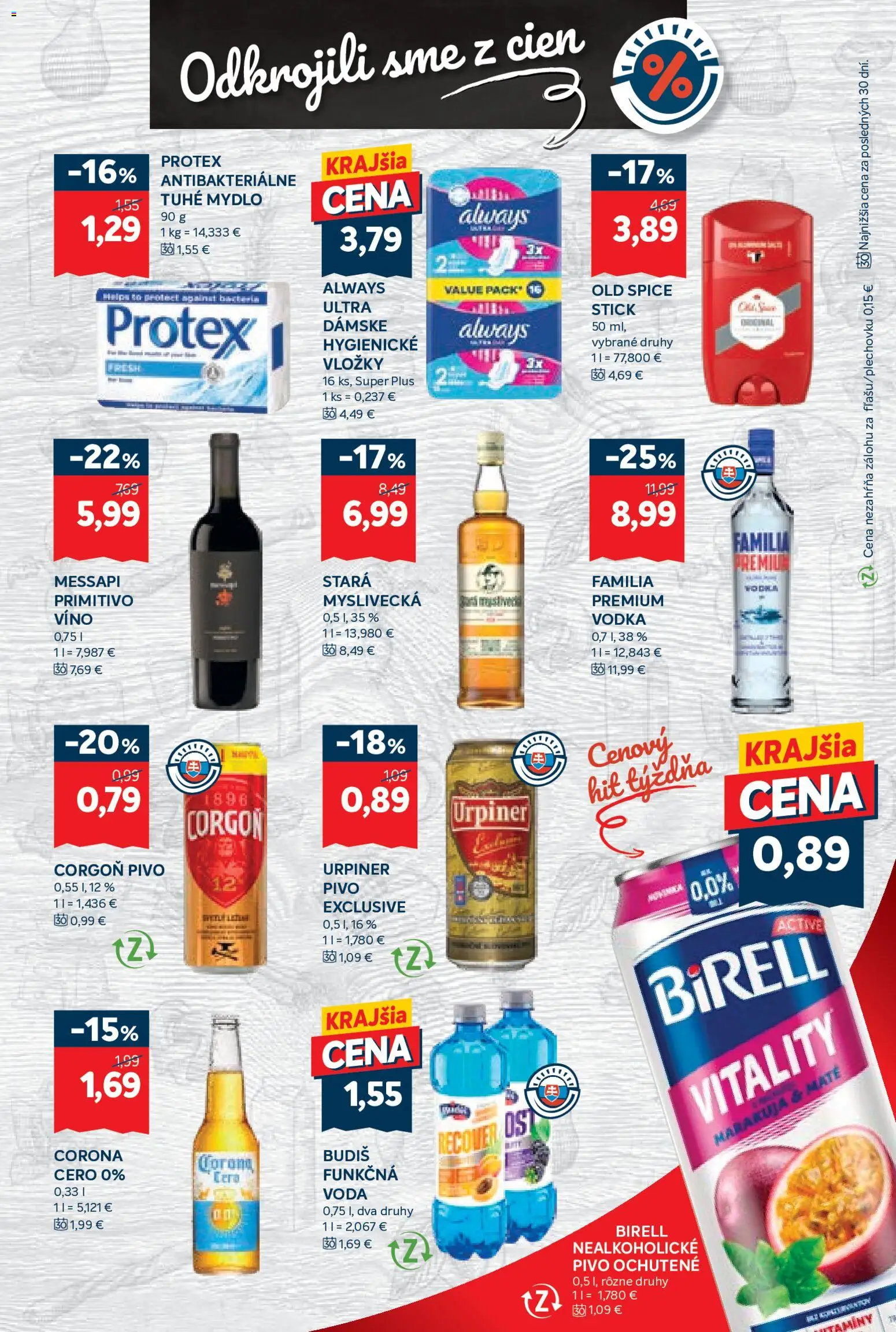 Nové Kraj akcie – leták je platný od 27.08.2026 | Strana: 13 | Produkty: Old Spice, Mydlo, Vodka, Nealkoholické pivo