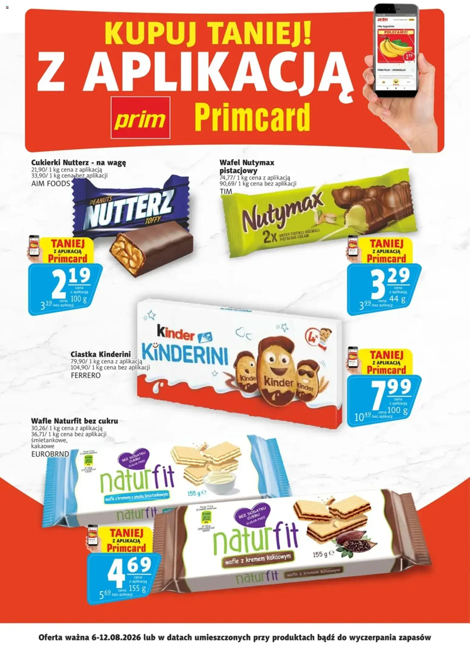 Prim Market promocje - Primcard od 06.08.2026 | Strona: 2 | Produkty: Wafle, Cukierki, Ciastka