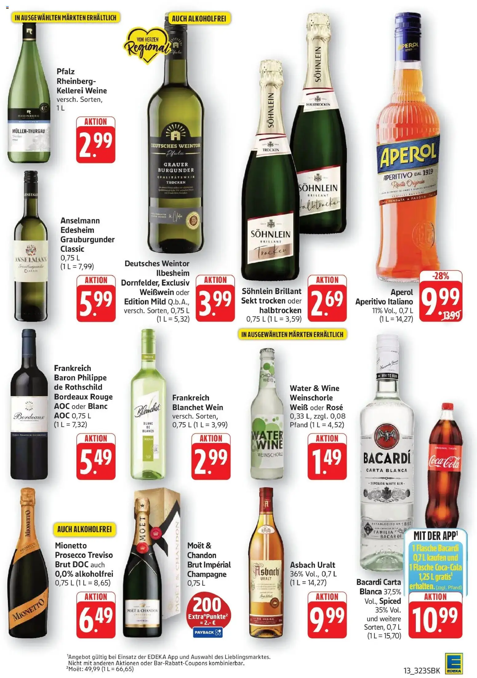 Edeka Prospekt Bad Bergzabern (ab 14.09.2026) » Angebote Online | Seite: 13 | Produkte: Coca cola, Rouge, Weinschorle, Aperol