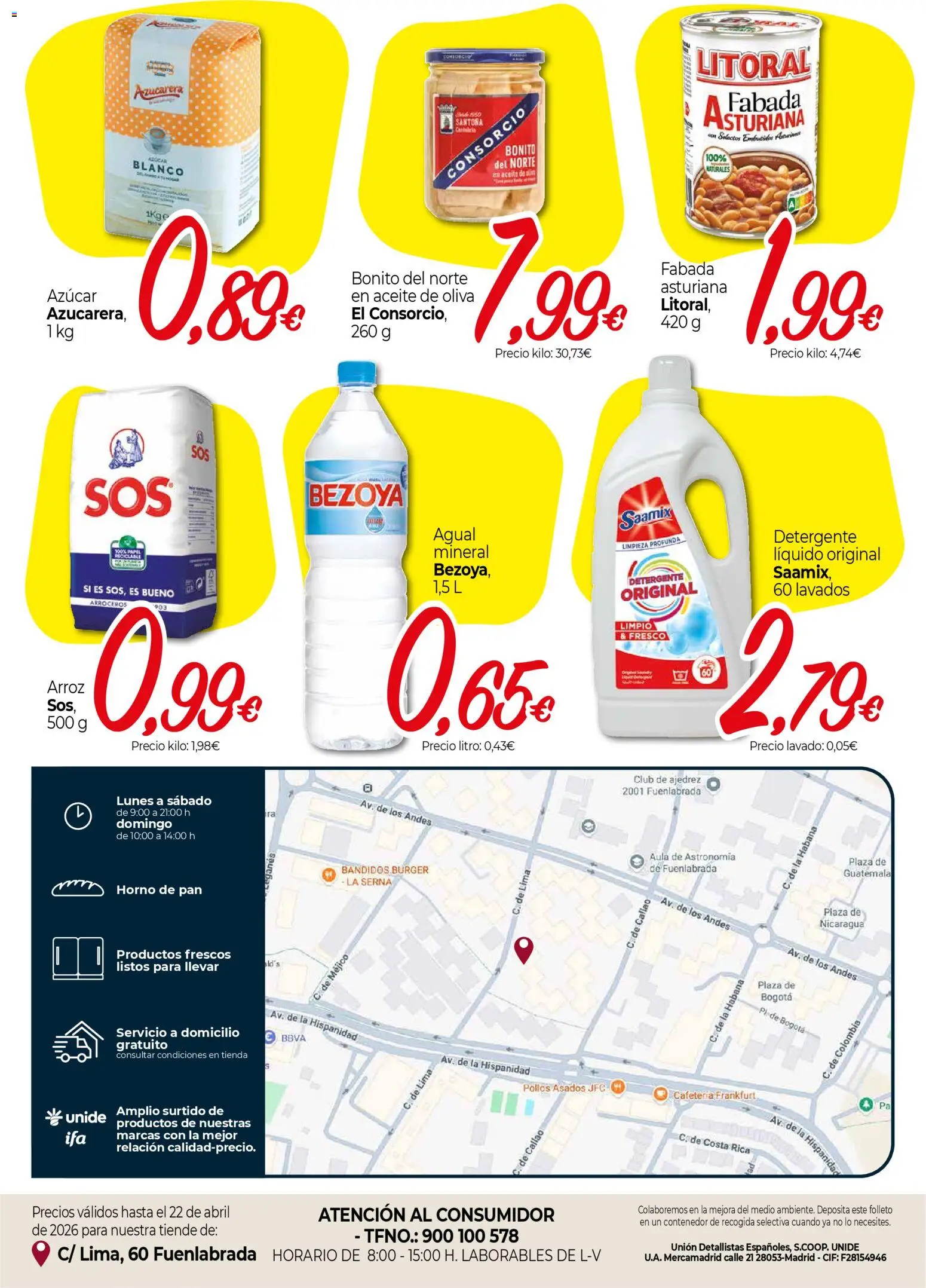 Unide - Ofertas para ti │ válido desde el 13.04.2026 | Página: 2 | Productos: Lima, Aceite, Pan, Aceite de oliva