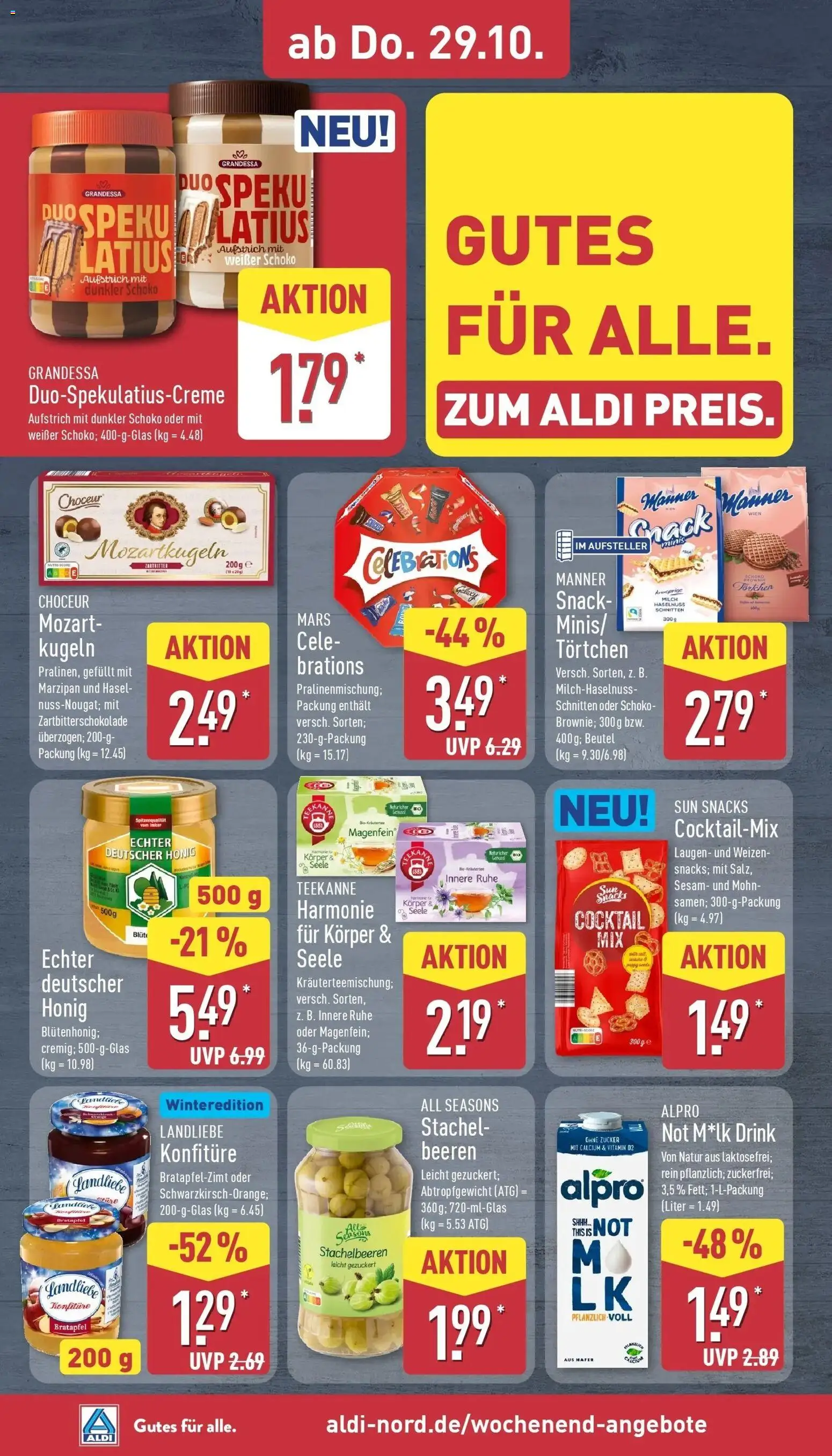 Aldi Aktueller Prospekt (ab 26.10.2026) » Angebote Online | Seite: 35 | Produkte: Milch, Celebrations, Mars, Alpro