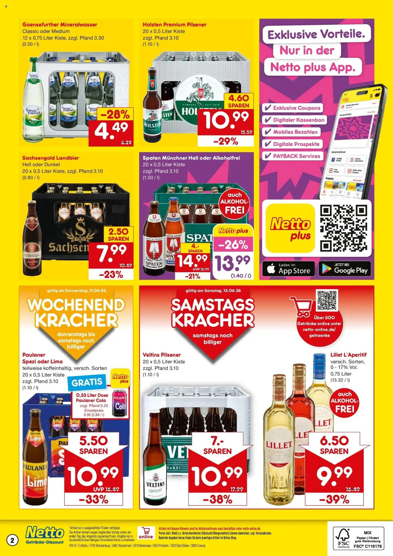 Netto Marken-Discount Prospekt Potsdam – gültig ab 08.06.2026 | Seite: 2 | Produkte: Bad, Mineralwasser, Lillet, Veltins