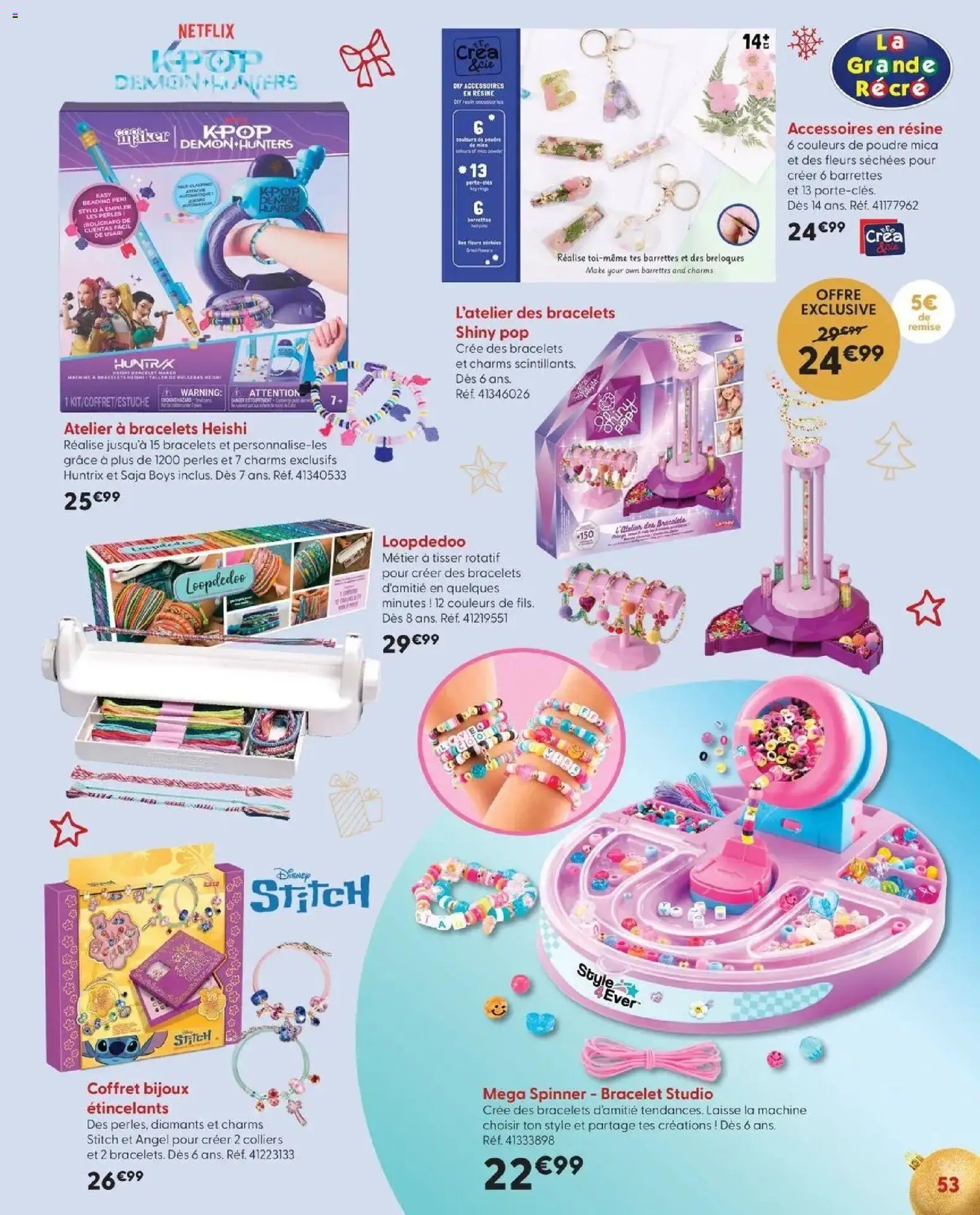 La Grande Récré - LE NOËL DE TOUTES LES PASSIONS à partir du 14/10/2026 - promo en ligne | Page: 53 | Produits: Fleurs séchées, Stylo, Bracelet, Barrettes