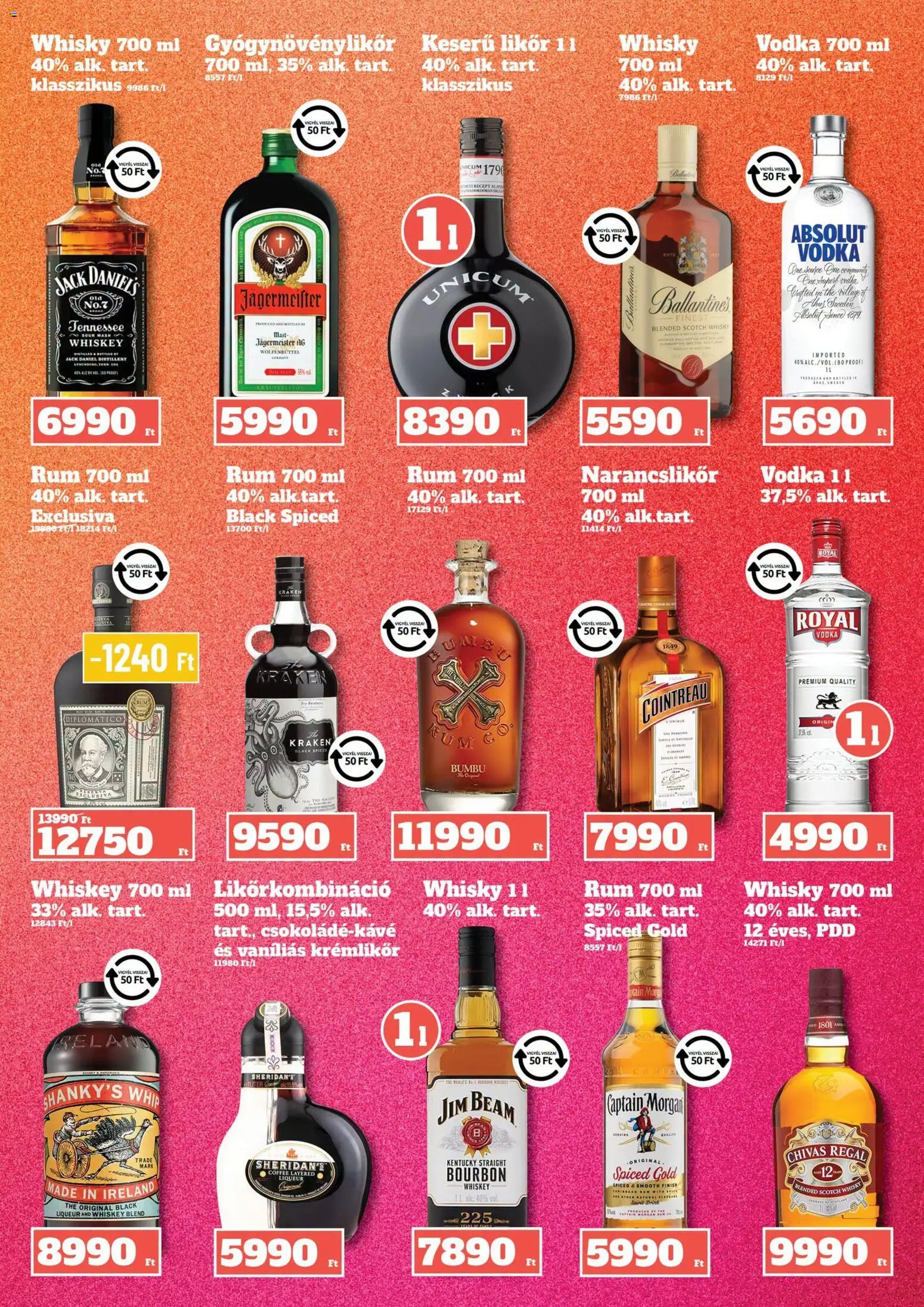 Family Diszkont akciós ujság - amely érvényes a következő dátumtól: 2026.09.24. | Oldal: 25 | Termékek: Unicum, Whiskey, Krémlikőr, Só