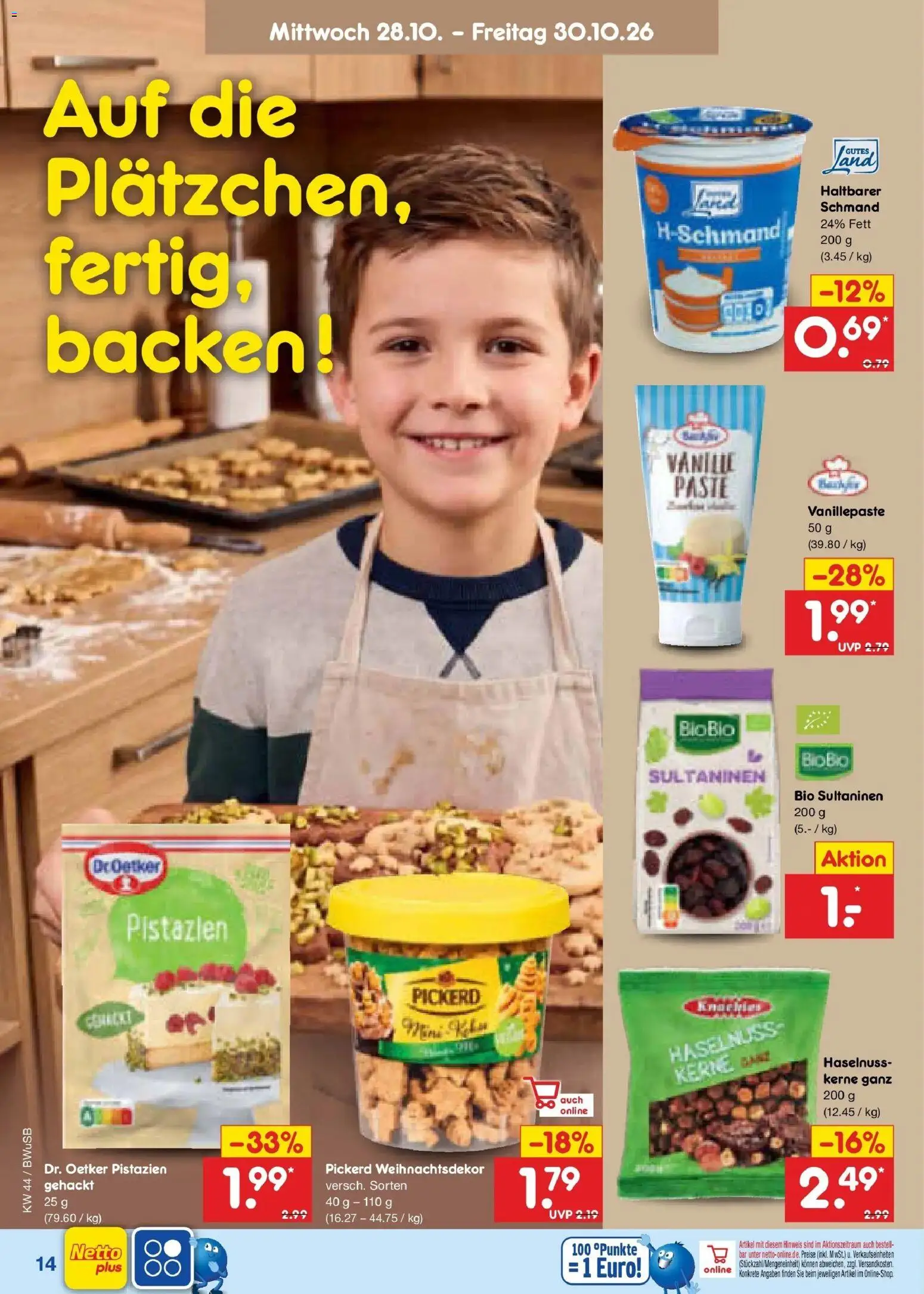 Netto Marken-Discount Prospekt Bielefeld – gültig ab 26.10.2026 | Seite: 40 | Produkte: Pistazien, Vanille