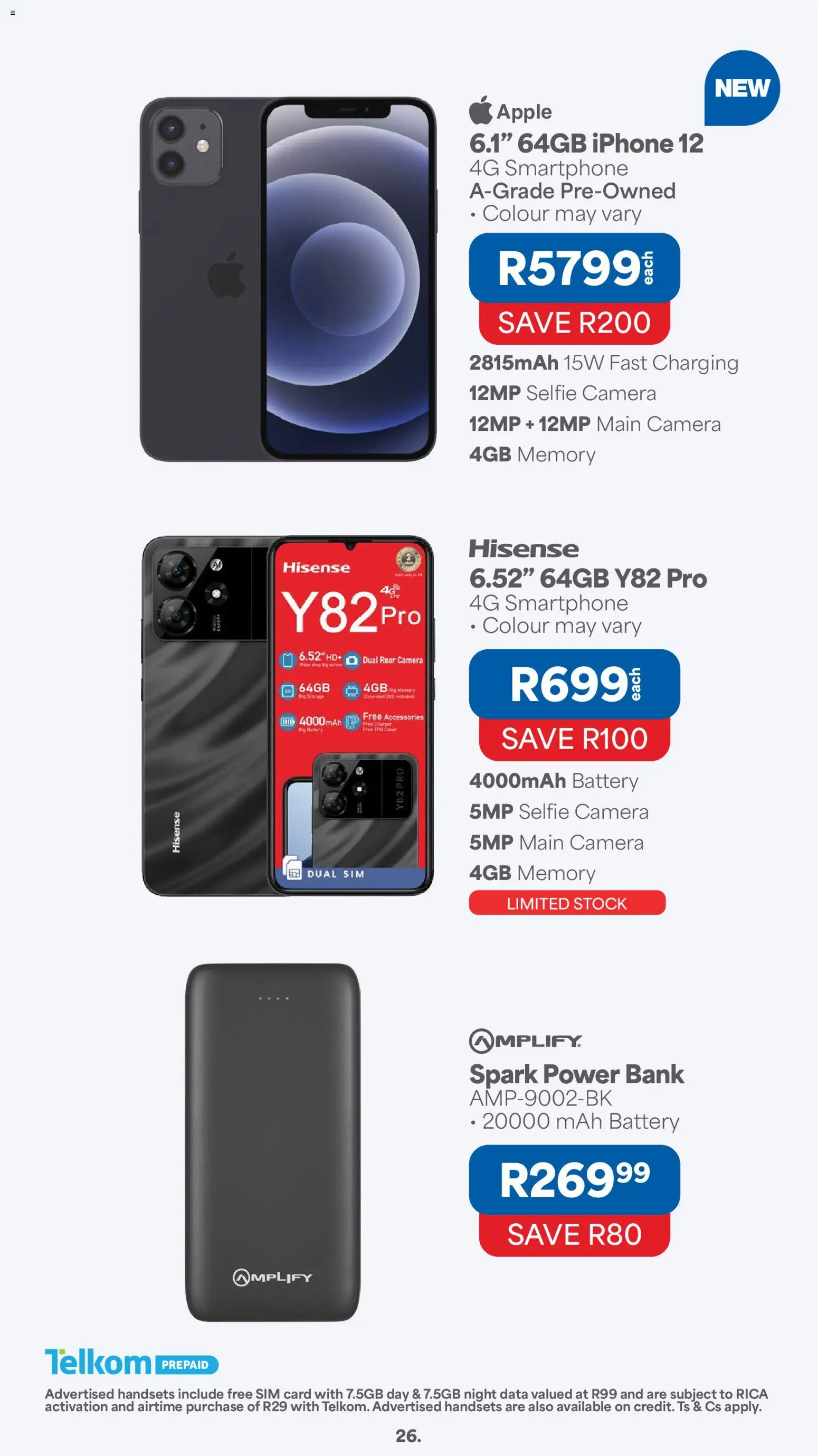 New OK Furniture catalogue – valid from 07/09/2026 | Page: 26 | Products: Sim, Smartphone, Camera, Battery