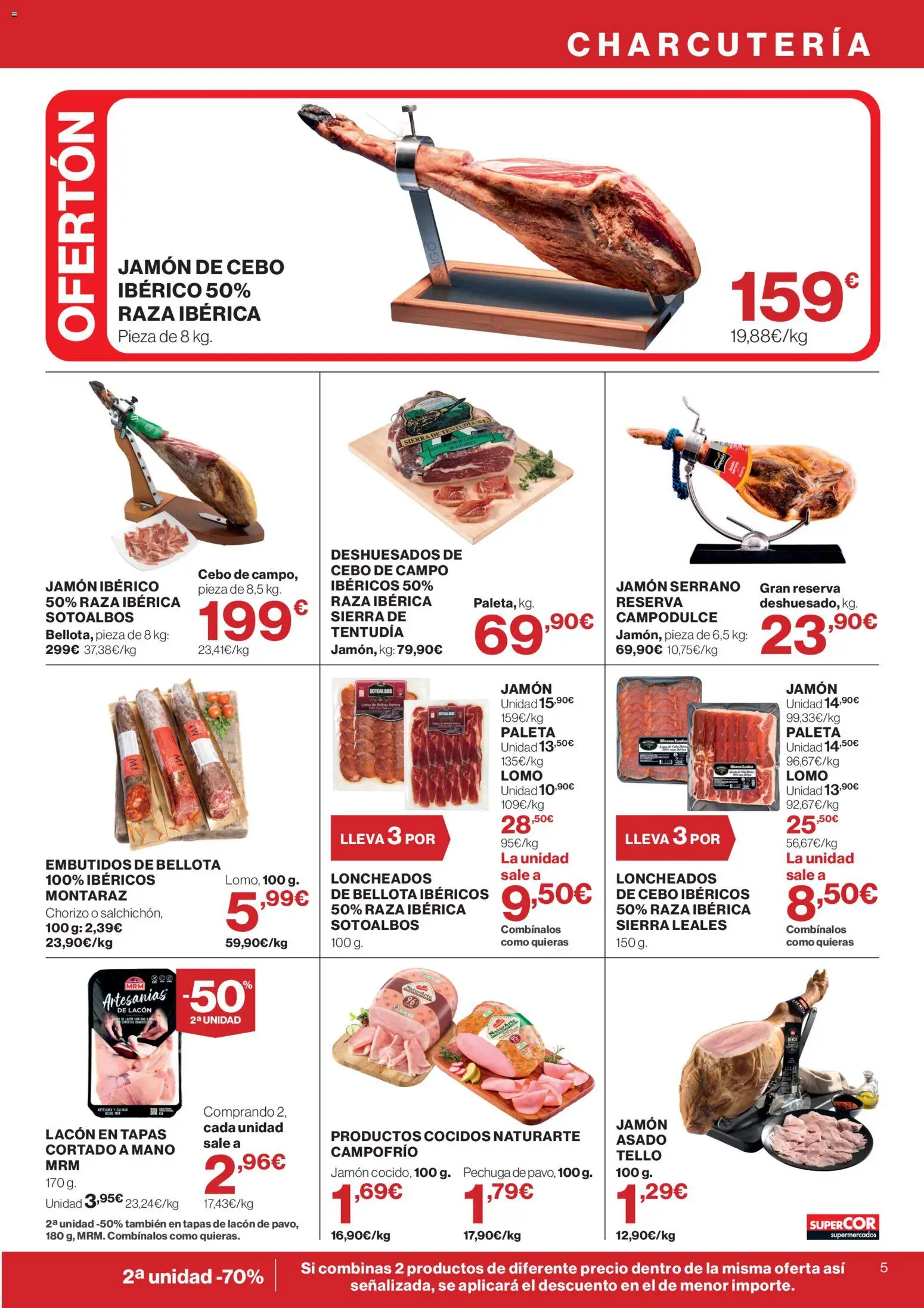 Supercor folleto │ válido desde el 18.06.2026 | Página: 5 | Productos: Jamón serrano, Jamón ibérico, Jamón, Νυχτικό