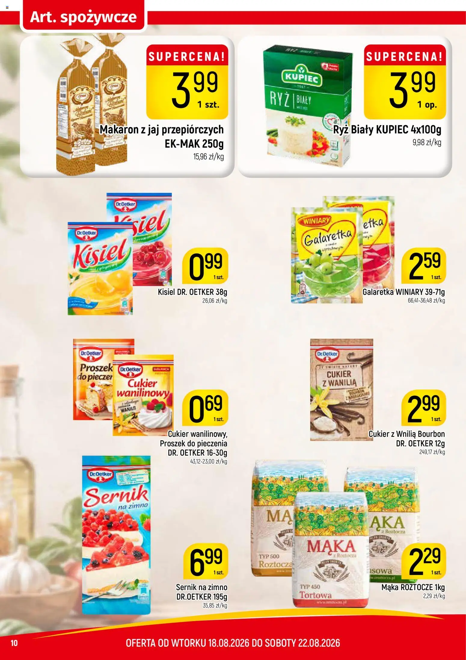 Piotruś Pan gazetka od 18.08.2026 | Strona: 10 | Produkty: Bourbon, Kisiel, Sernik na zimno, Ryż