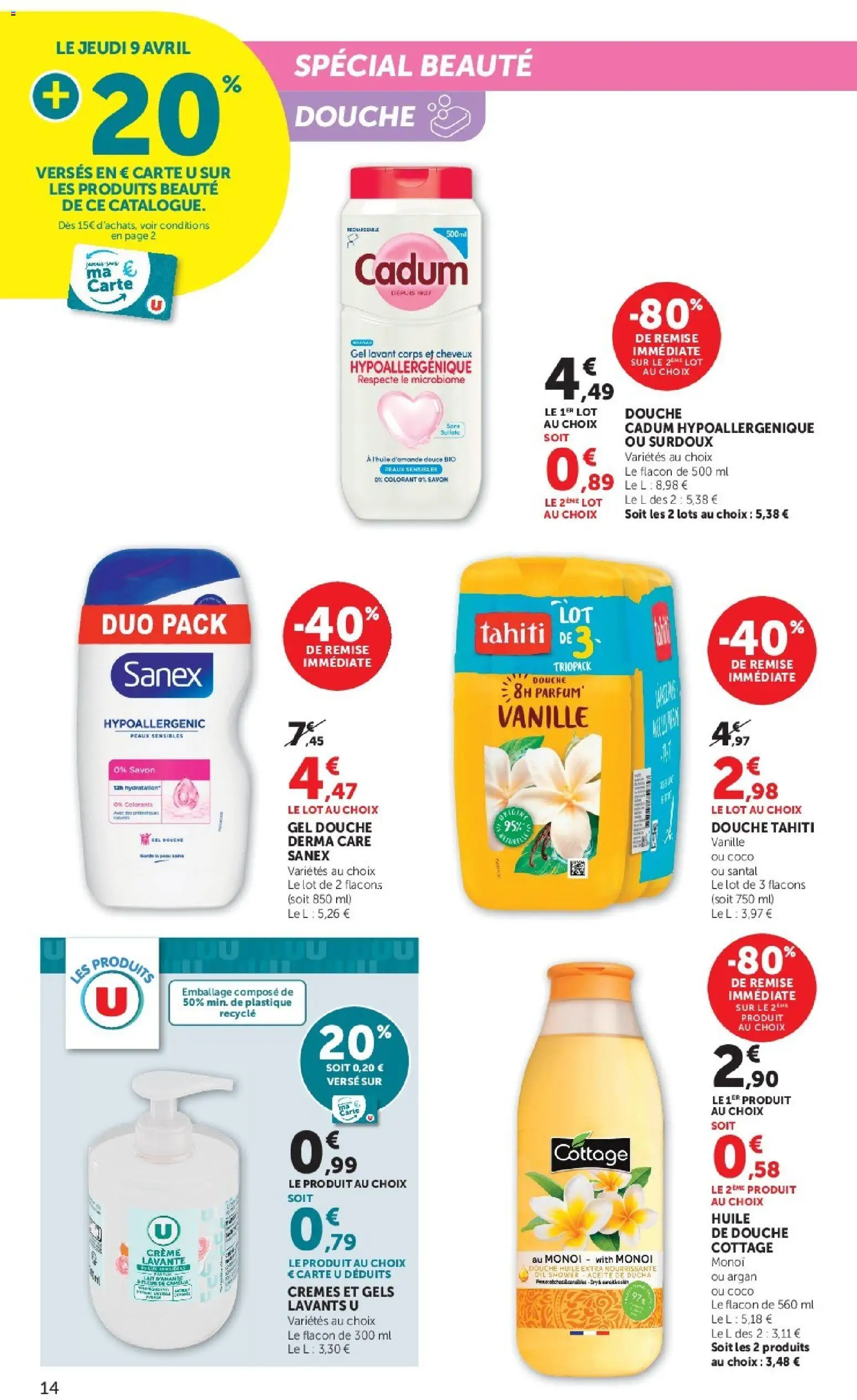 {H1} | Page: 14 | Produits: Parfum, Gel douche, Douche, Crème