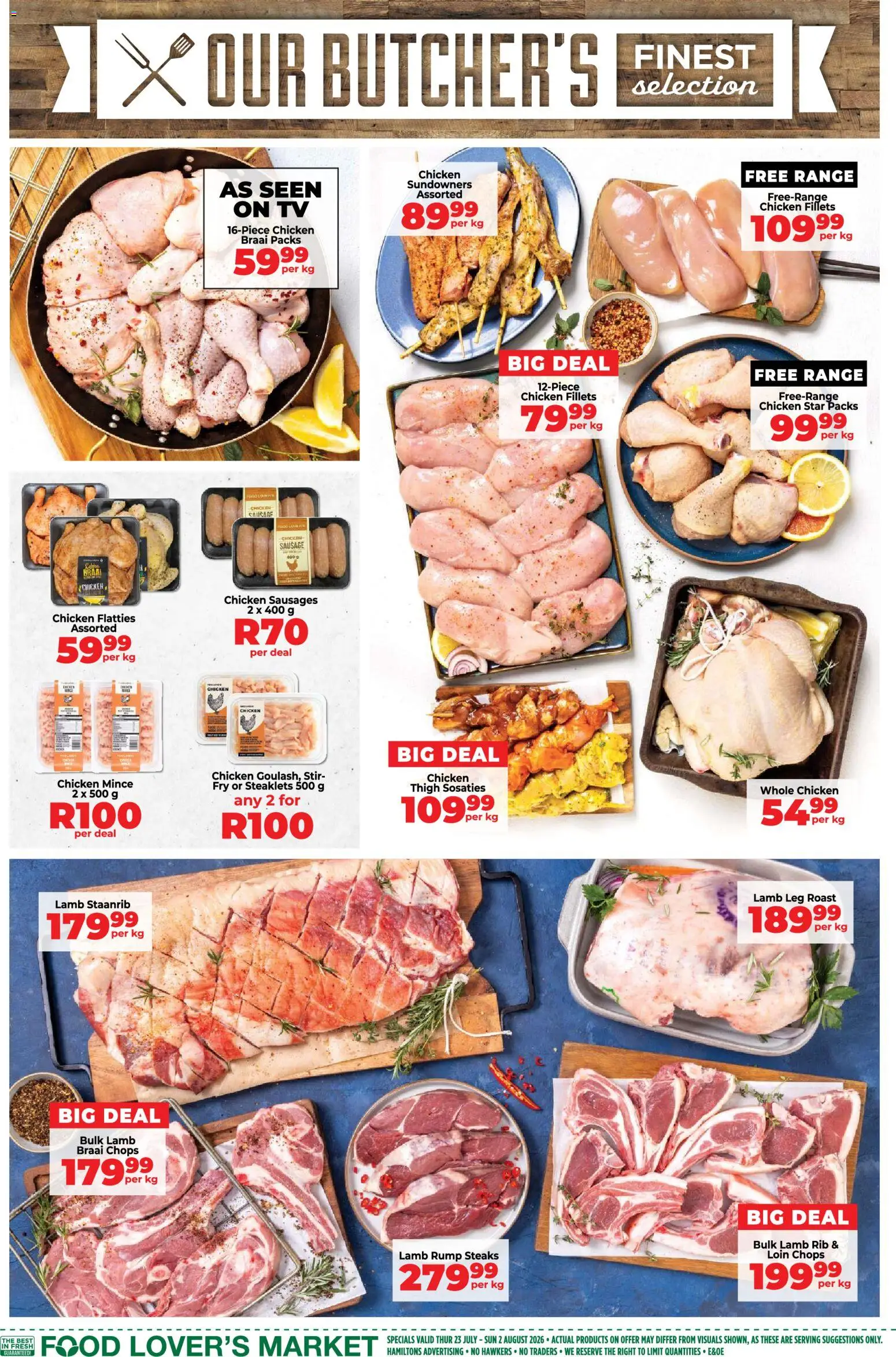 New Food Lover's Market catalogue – valid from 23/07/2026 | Page: 10 | Products: TV, Chicken, Sausage