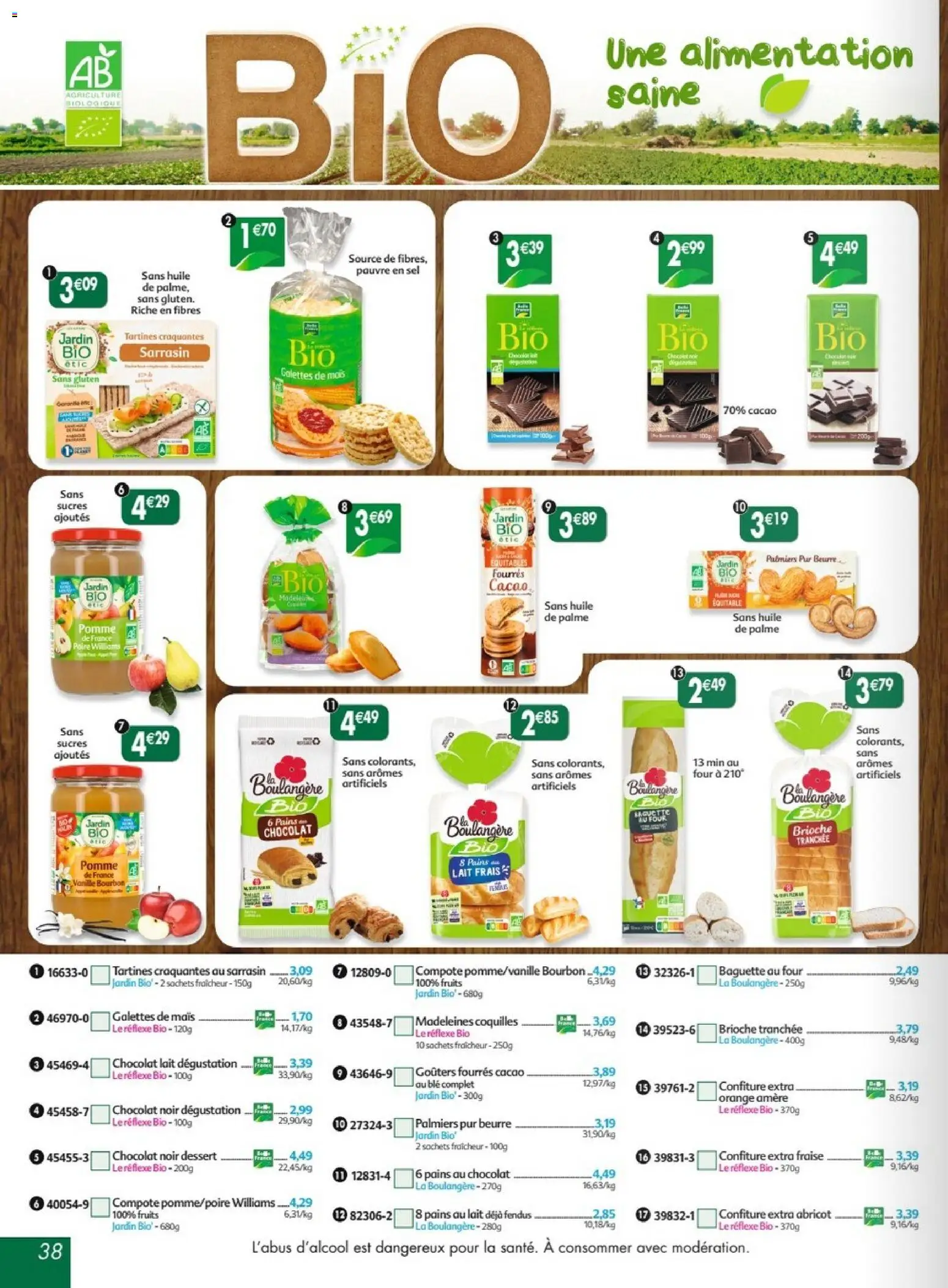 {H1} | Page: 38 | Produits: Sel, Lait, Huile, Chocolat