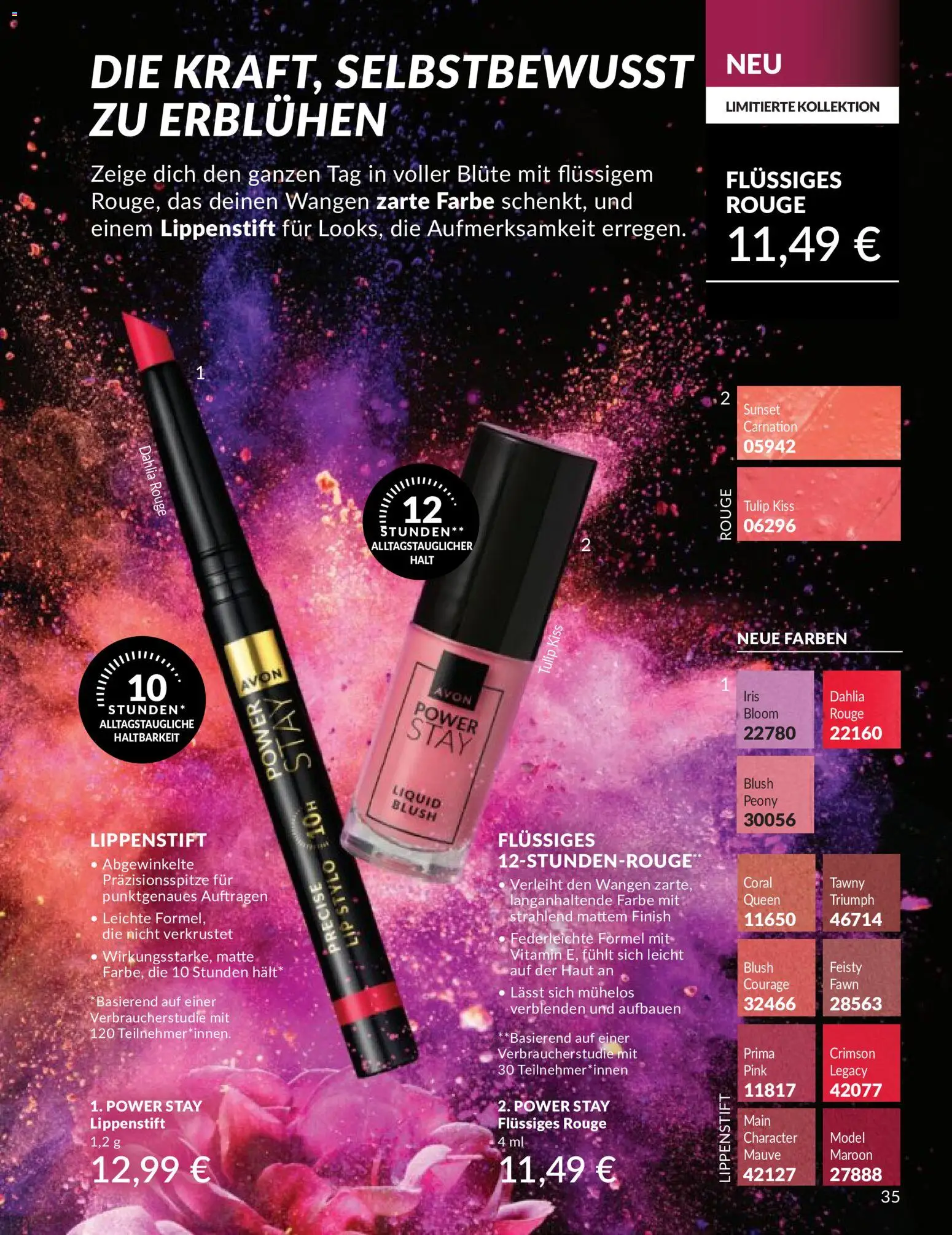 AVON Katalog Mai 2026 – gültig ab 01.05.2026 | Seite: 46 | Produkte: Coral, Lippenstift, Finish, Blush