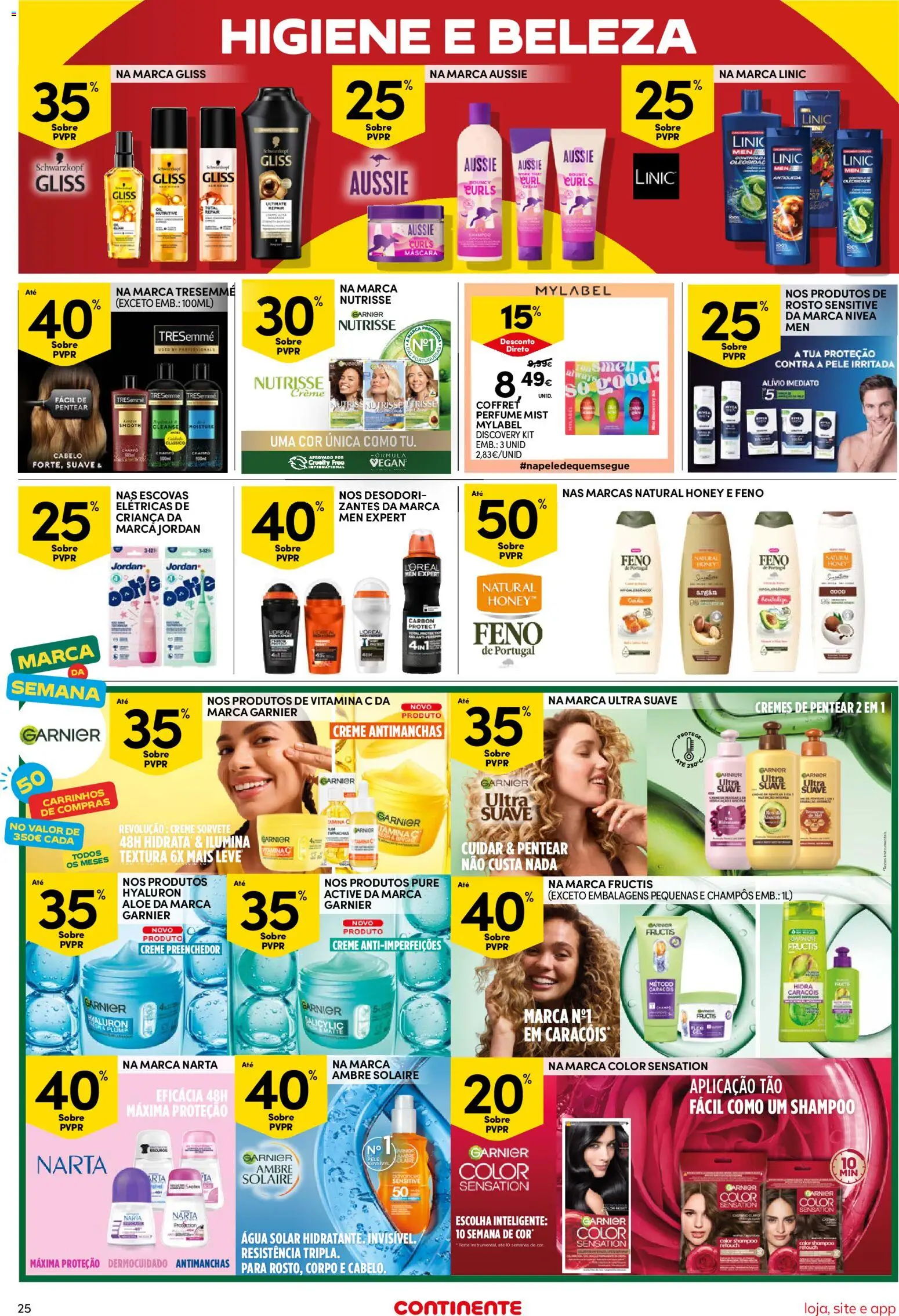 Continente Semanal Continente Bom Dia │ válido de 28/07/2026 | Página: 25 | Produtos: Agua, Shampoo, Creme, Sorvete