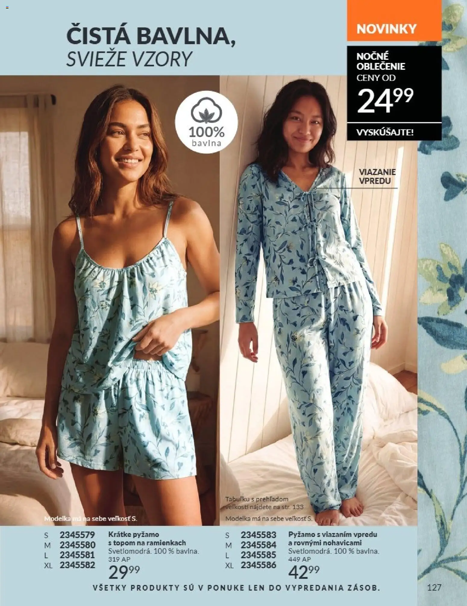 Nové Avon akcie – leták je platný od 01.08.2026 | Strana: 127 | Produkty: Pyžamo