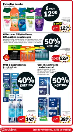 Oral-B elektrische tandenborstel, Keuze uit Lion King, iO Stitch, iO2 groen, iO2 duo, iO3 Blauw, iO3 Roze, iO5 Zwart, iO5 Wit, iO6 duo en iO9 duo. - Voorbeeld van een folder van Kruidvat, geldig van 19.05.2026 | Pagina: 17 | Producten: Elektrische tandenborstel, Gel, Douche, Tandenborstel