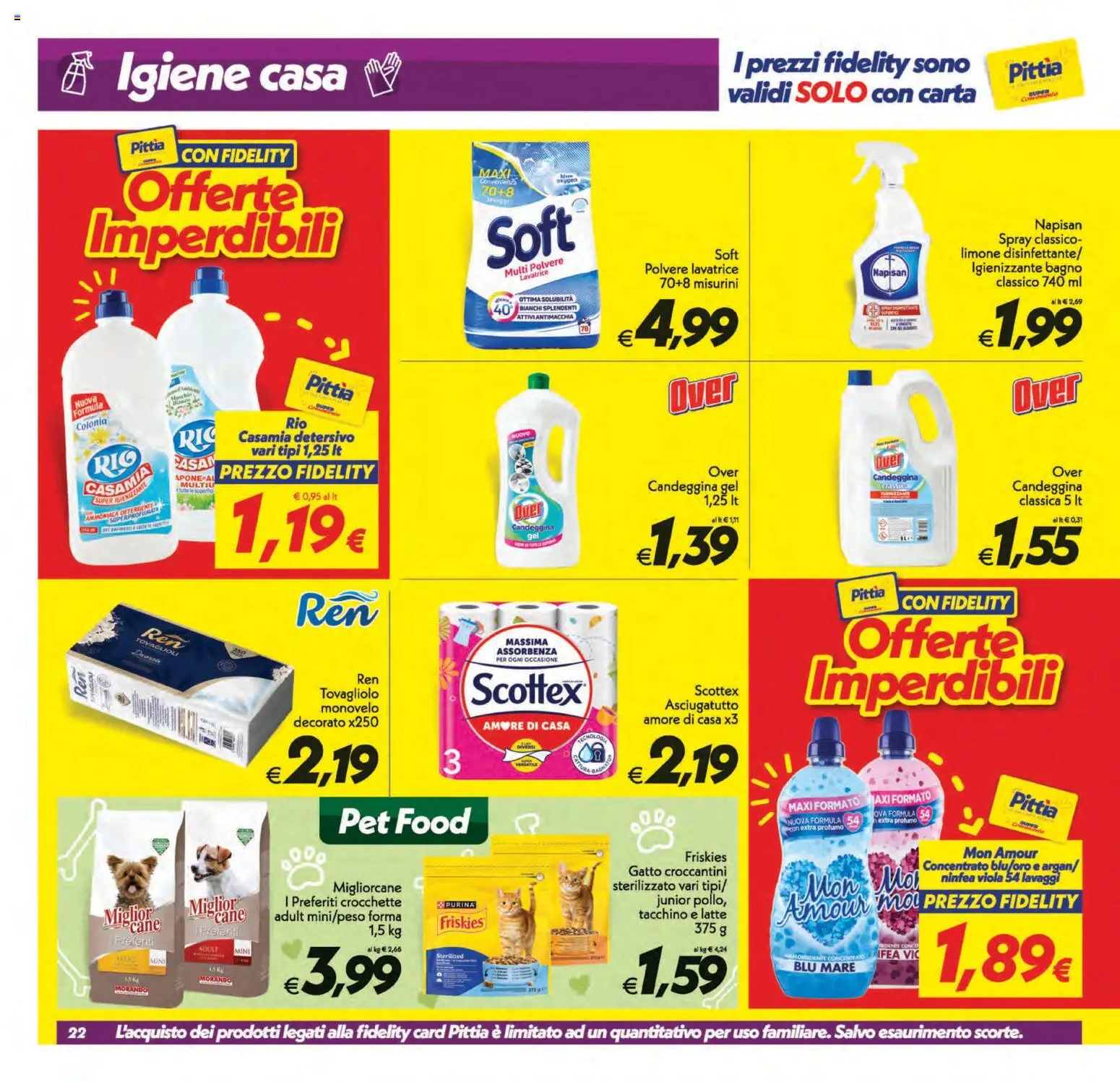 Volantino SuperConveniente del 31/07/2026 | Pagina: 22 | Prodotti: Candeggina, Tacchino, Latte, Bagno