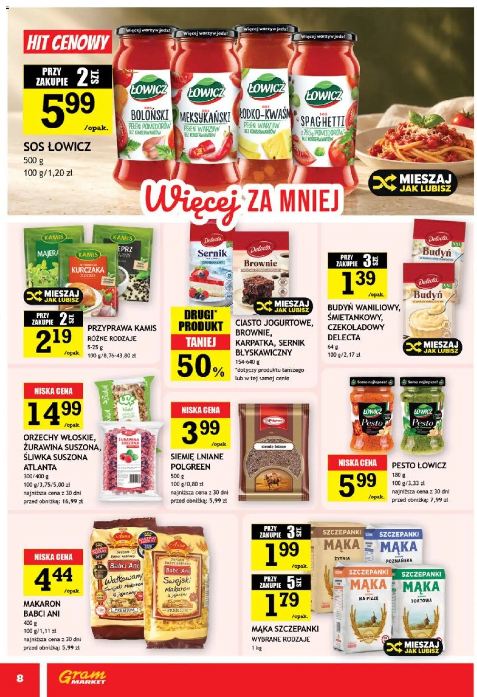 Gram Market gazetka od 14.10.2026 | Strona: 8 | Produkty: Pesto, Żurawina, Makaron, Mąka