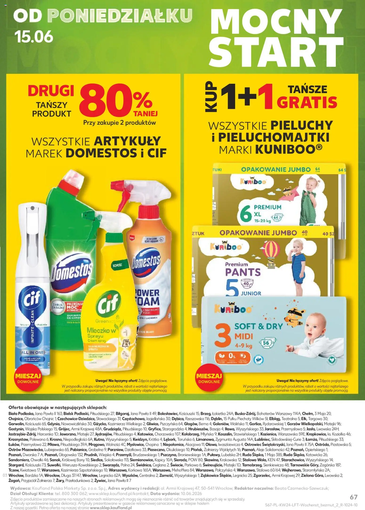 Kaufland gazetka od 11.06.2026 | Strona: 67 | Produkty: Pieluchomajtki, Domestos