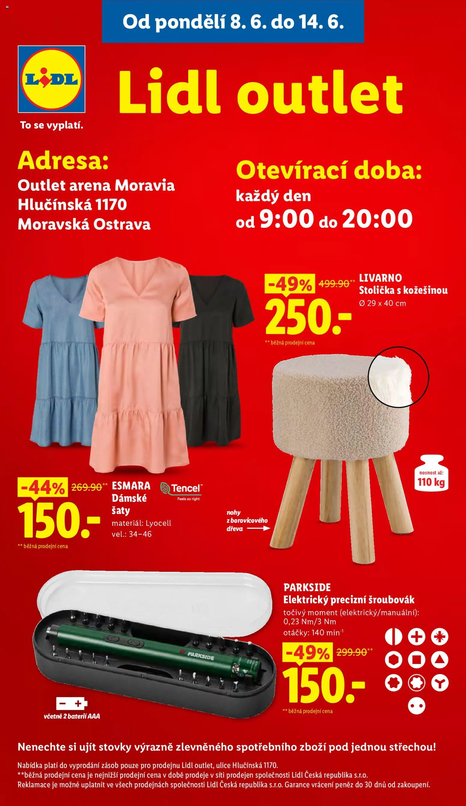 Lidl leták od 11.06.2026 | Strana: 44 | Produkty: Šaty, Parkside, Šroubovák, Stolička
