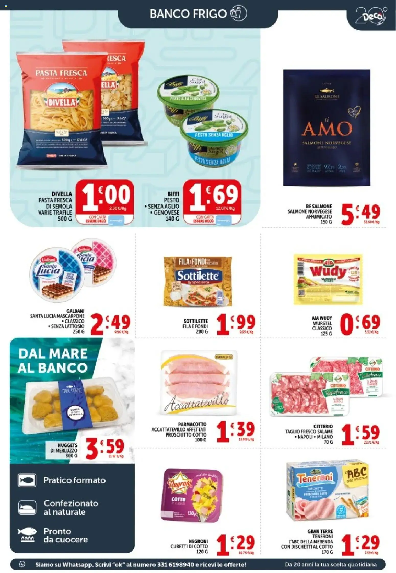 Volantino Decò del 08.06.2026 | Pagina: 7 | Prodotti: Prosciutto Cotto, Salame, Merluzzo, Aglio